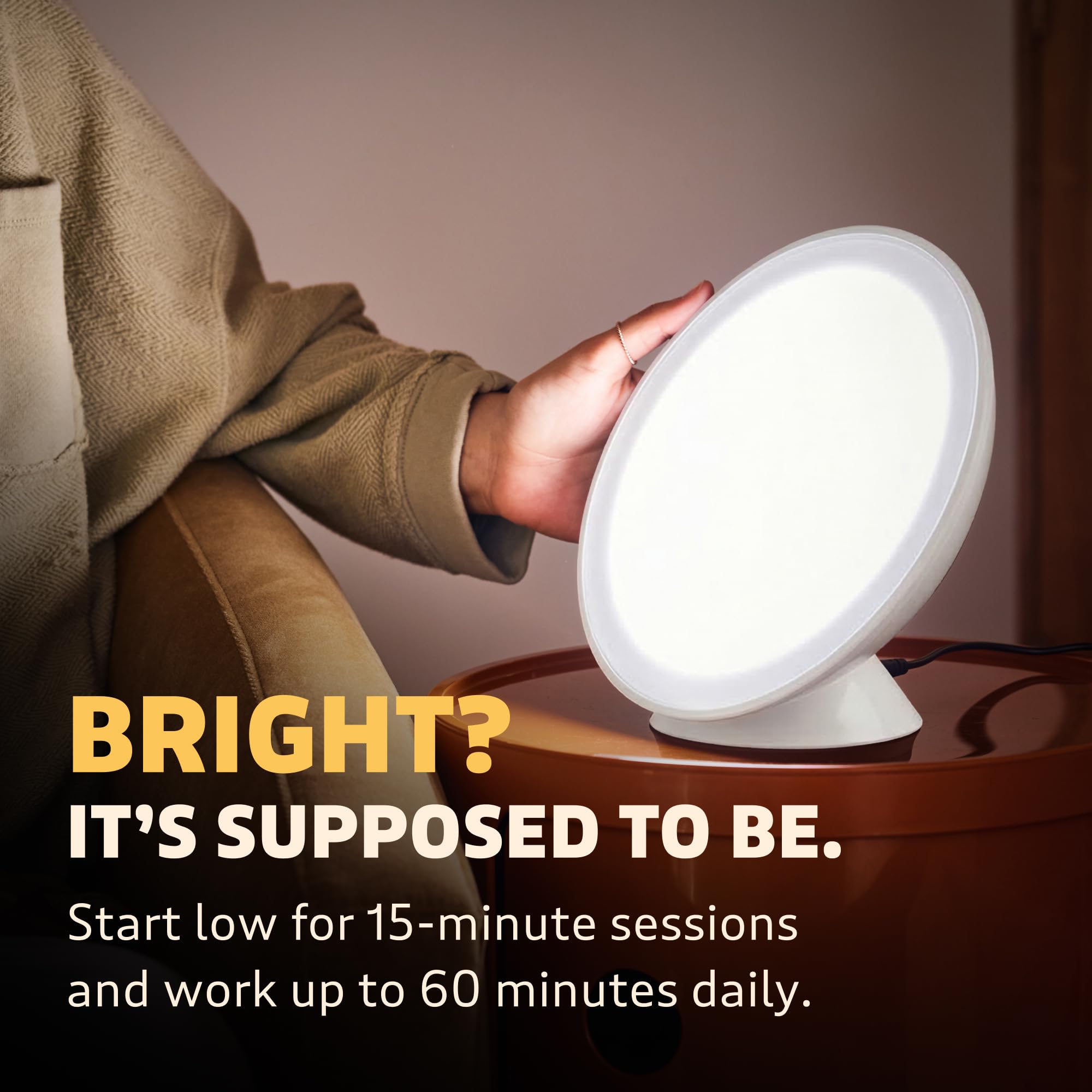 Circadian Optics Lampu - Lámpara de terapia de luz brillante | Como se ve en Shark Tank | Potente brillo de 10.000 LUX | Color de 5500 K imita el sol del mediodía | Rayos de espectro completo | Mejora