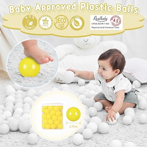 Miniatura 2 de Realhaha Larger Plastic Balls for Ball Pit, Play Pin Balls for Toddlers Kid Ball Pits & Accessories for Bounce House,2.76 inches,50 100 pcs