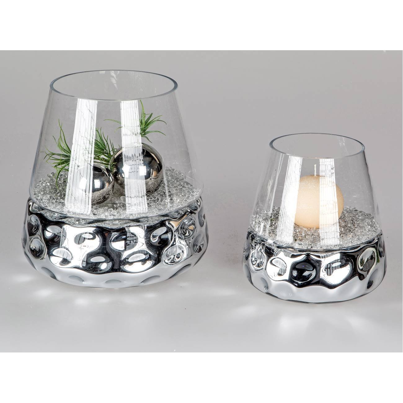 Formano Windlicht 'Dots', 27 cm, Silber-klar
