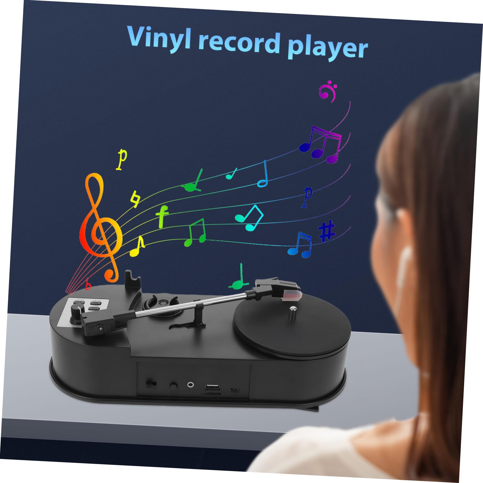 VANZACK Gira Dischi in Vinile con Altoparlante Convertitore per Giradischi Retrò Riproduttore di Dischi in Stile Vintage Impianto Audio per Collezione di Vinili