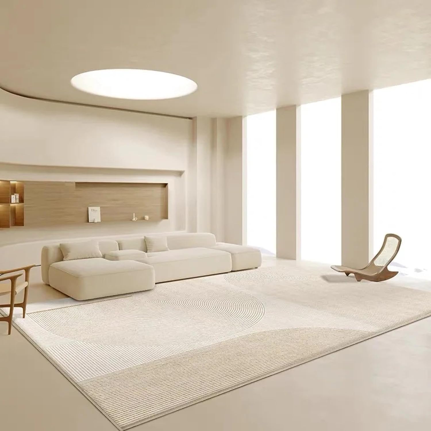 Cream Air Living Room Carpet Imitation Cashmere Wash Back Home Bedroom Floor Mat Soft Sofa Coffee Table(400mm x 600mm/SXB-3)