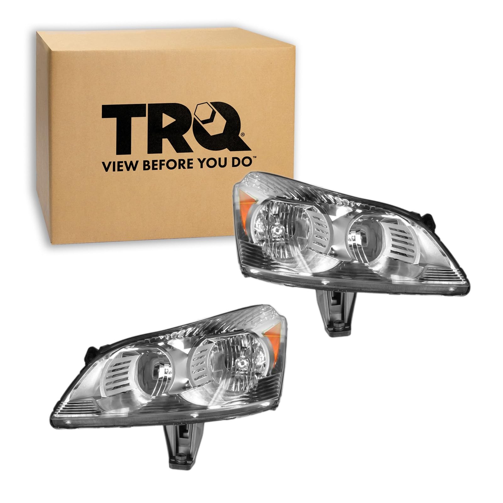 TRQ Headlight Assembly Set GM2502330 GM2503330 Compatible with 2009-2012 Chevrolet Traverse