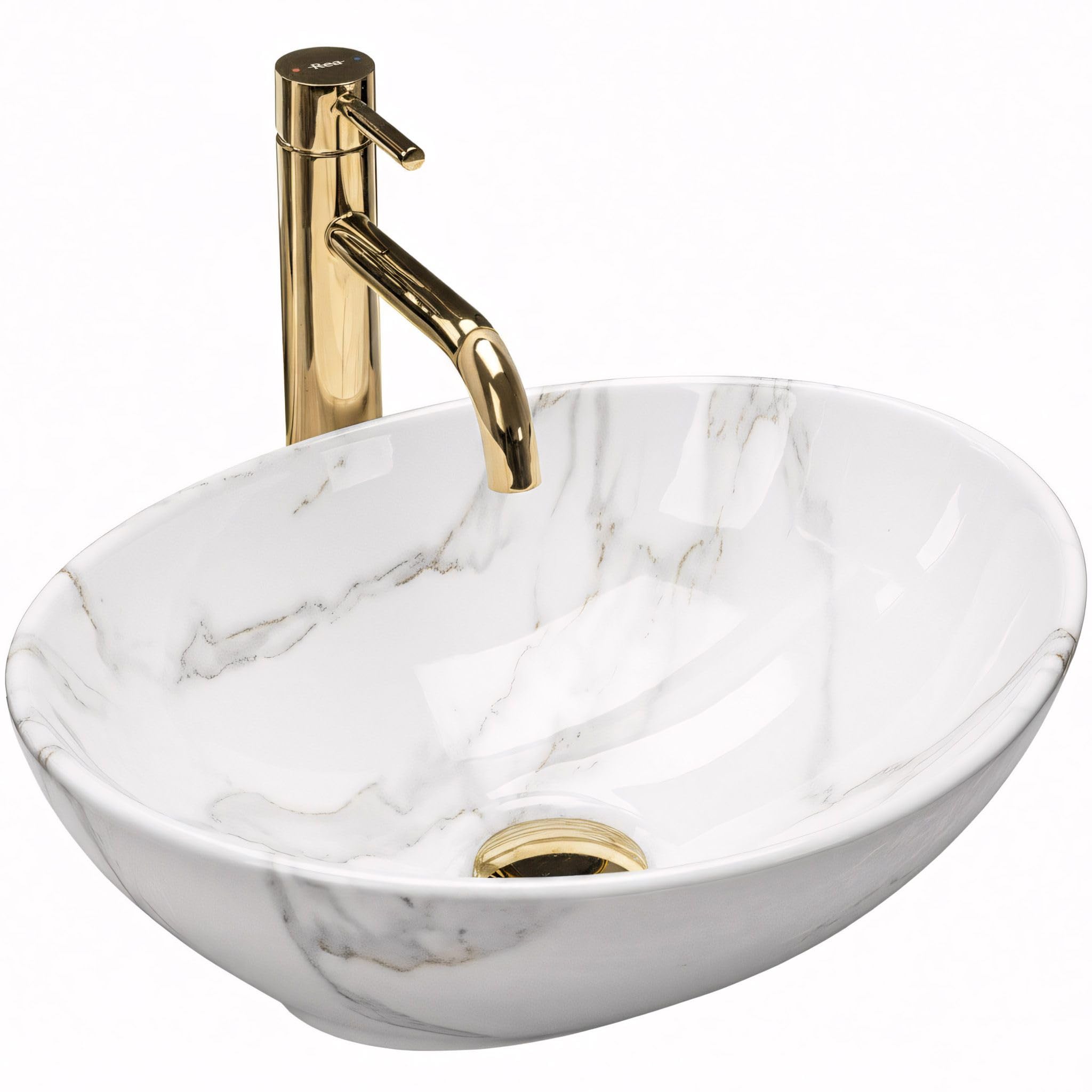 Rea Bathroom Sink Made of Ceramic Sofia Shiny Aiax - Stone Imitation - REA-U6597 โ image 1