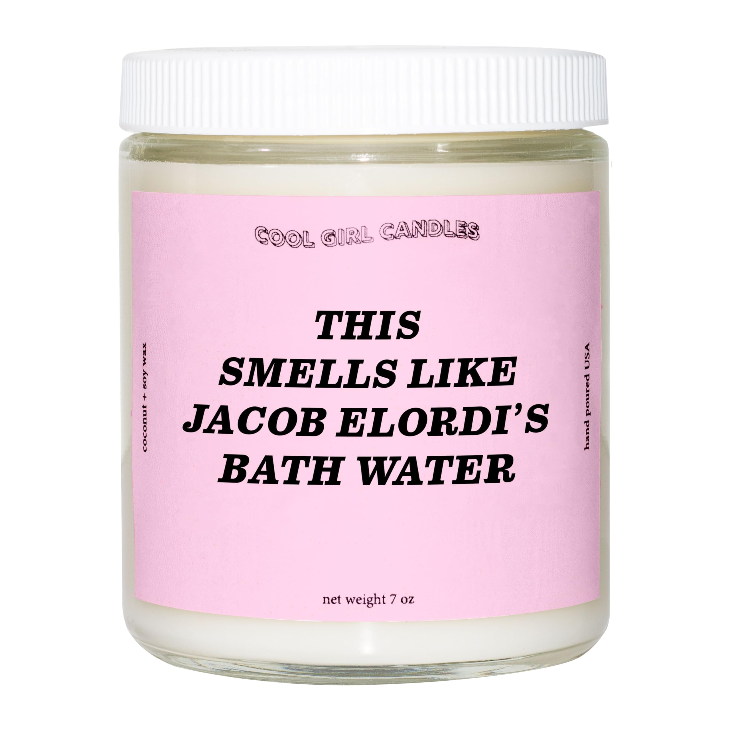 Cool Girl Candles | This Smells Like Jacob Elordi's Bath Water Candle | Prayer Candle Gift for Her 40+ hours burn time lavender, sweet orange, musk scented merch