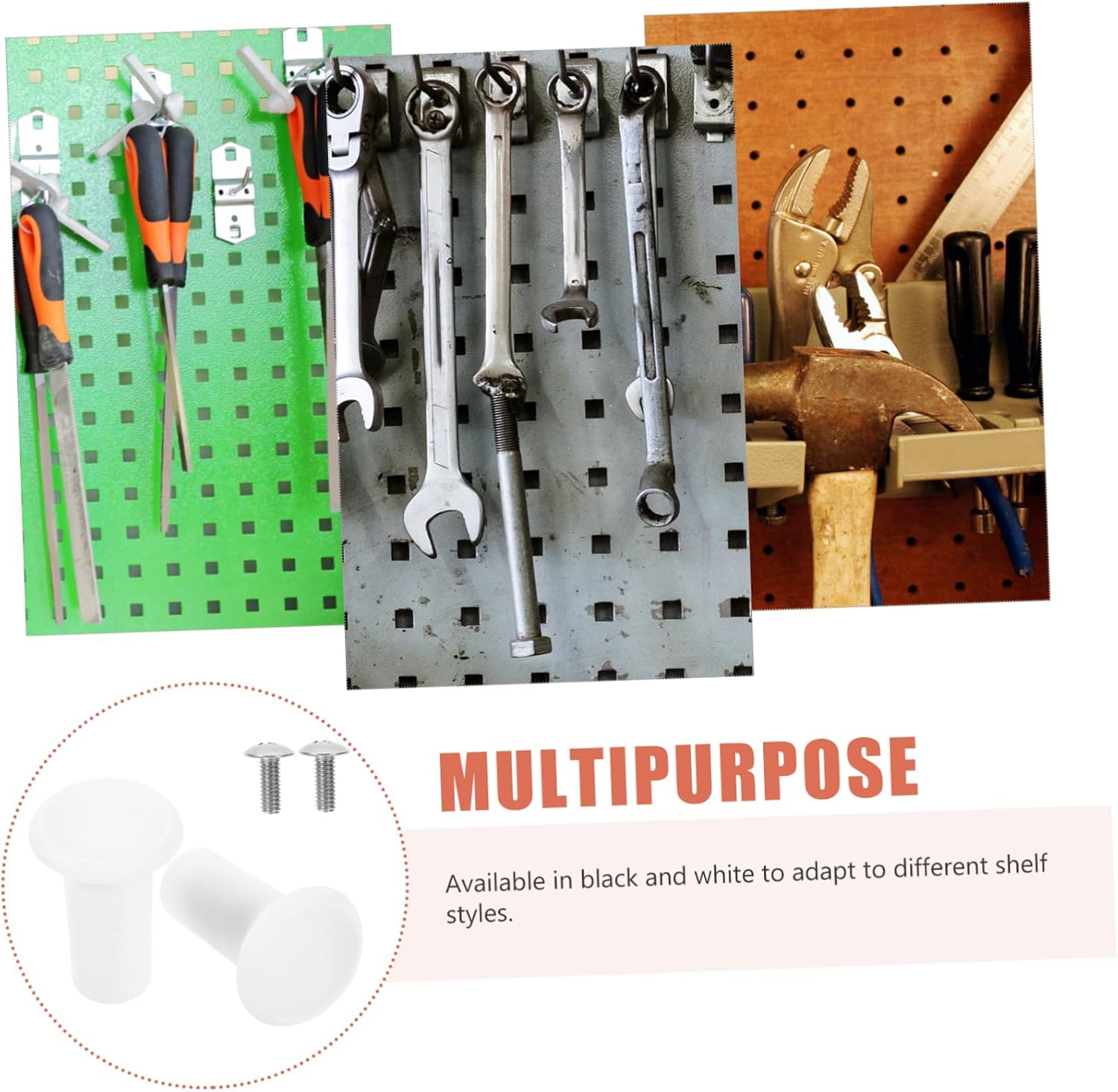 2Pcs Heavy Duty Pegboard Hooks for Tools Versatile Garage Organizers Strong and Pegboard Hangers for Efficient Storage Kitchen Bathroom Workshop and More
