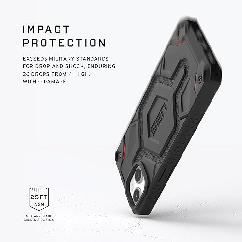 Miniatura 4 de URBAN ARMOR GEAR UAG - Funda Monarch Pro Kevlar negra de 6.1 pulgadas diseñada para iPhone 15, paquete con cordón cruzado UAG para teléfono civil,