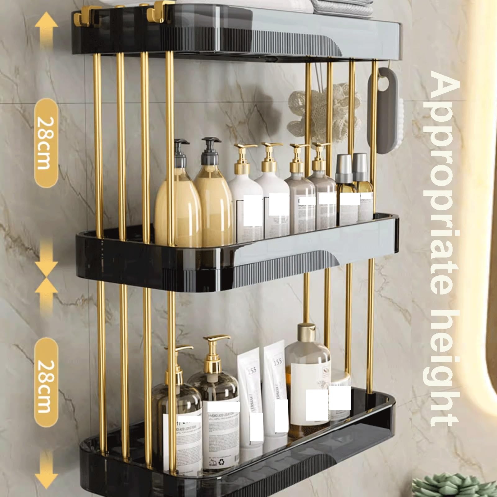 Nowoczesny aluminiowy i plastikowy stojak do przechowywania toalety 3-warstwowa łazienka do opatrunku dostępny w 2 rozmiarach i 3 kolorach - przezroczysty, stylowy i funkcjonalny!