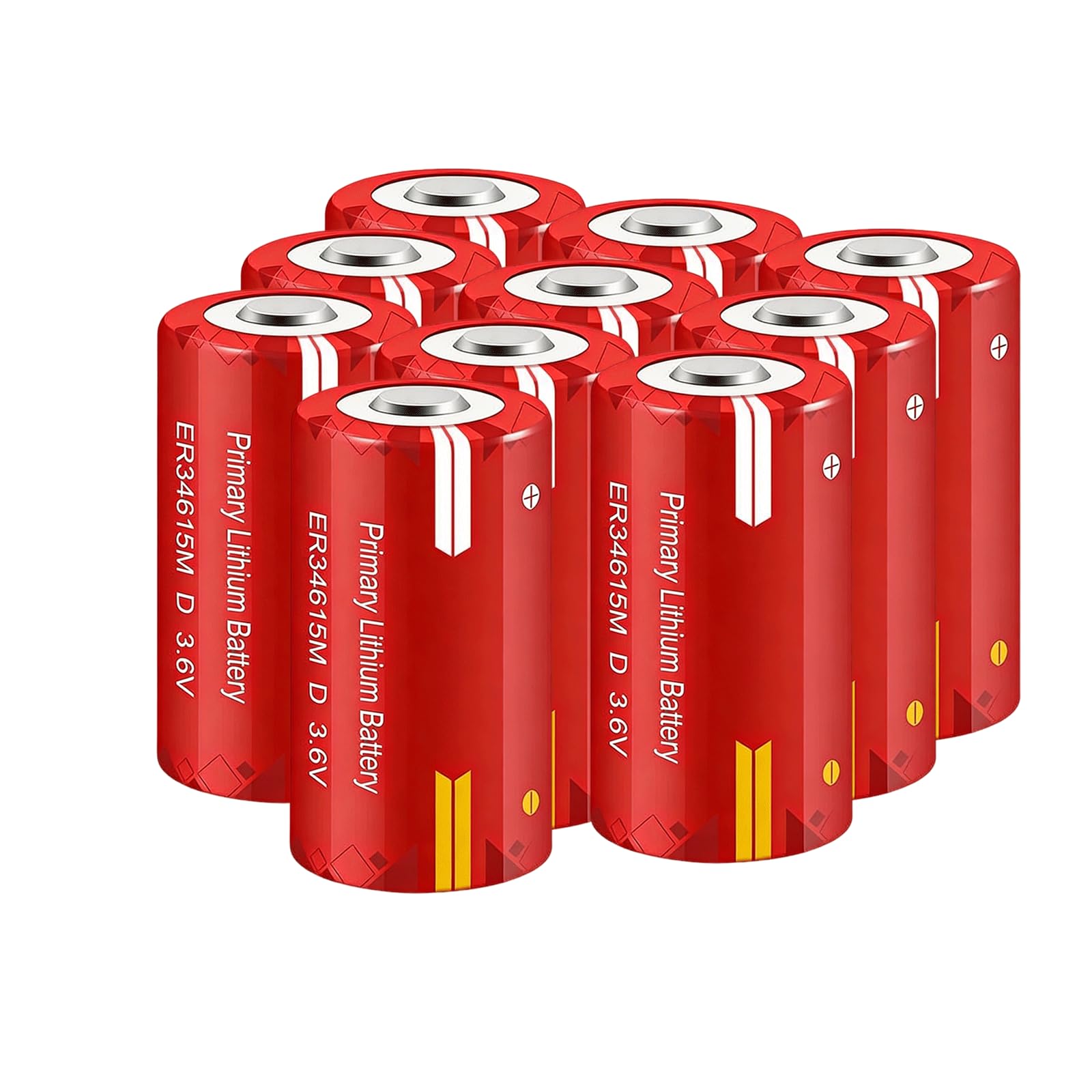 XXSTAR 10 Pack ER34615M 3.6V Lithium Battery 14000mAh PLC Industrial Control Battery for Gas Meter GPS Tracker Non Rechargeable