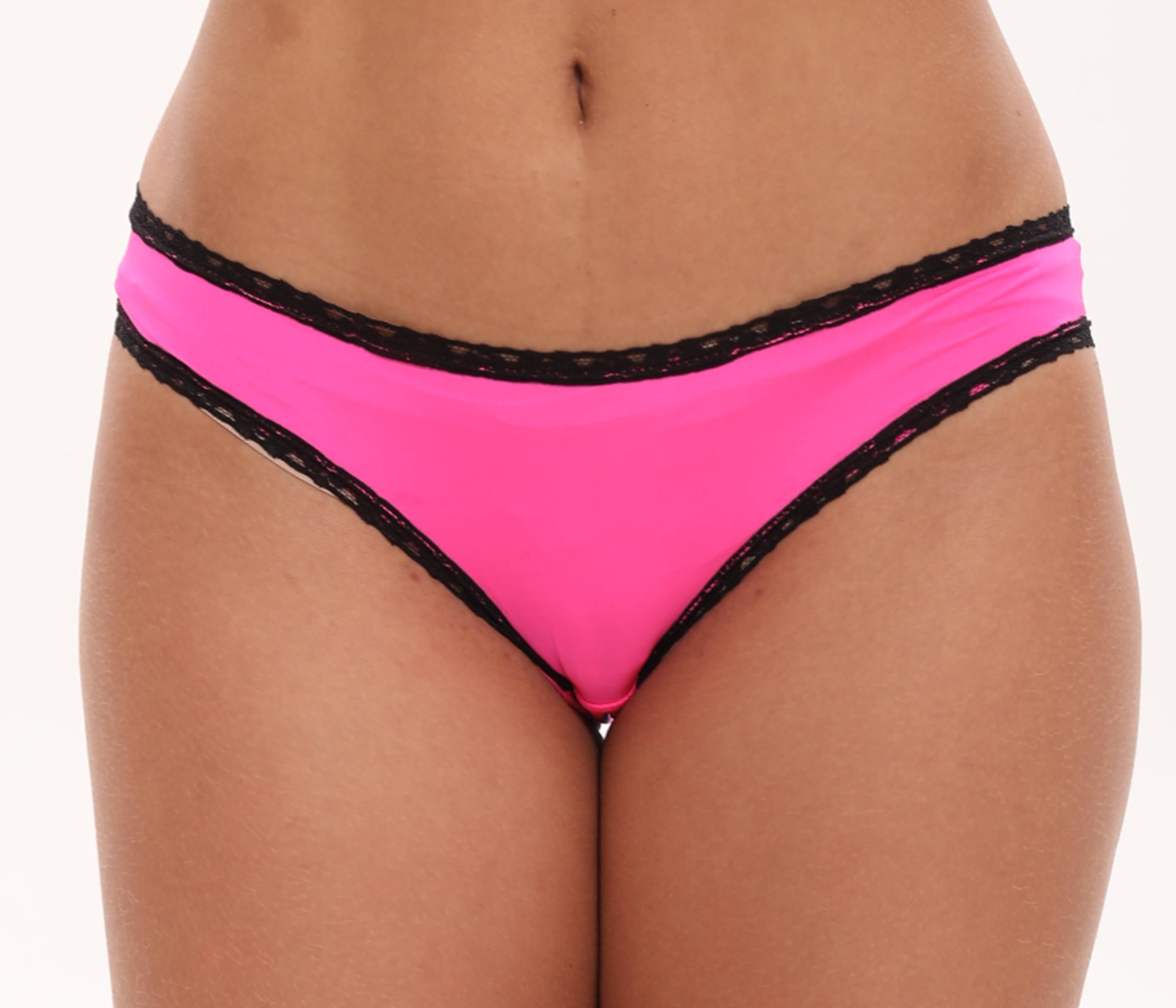 Knaughty Knickers Daddys Little Slut With Cute Heart Logo Adult Design Pink and Black Bikini Panties