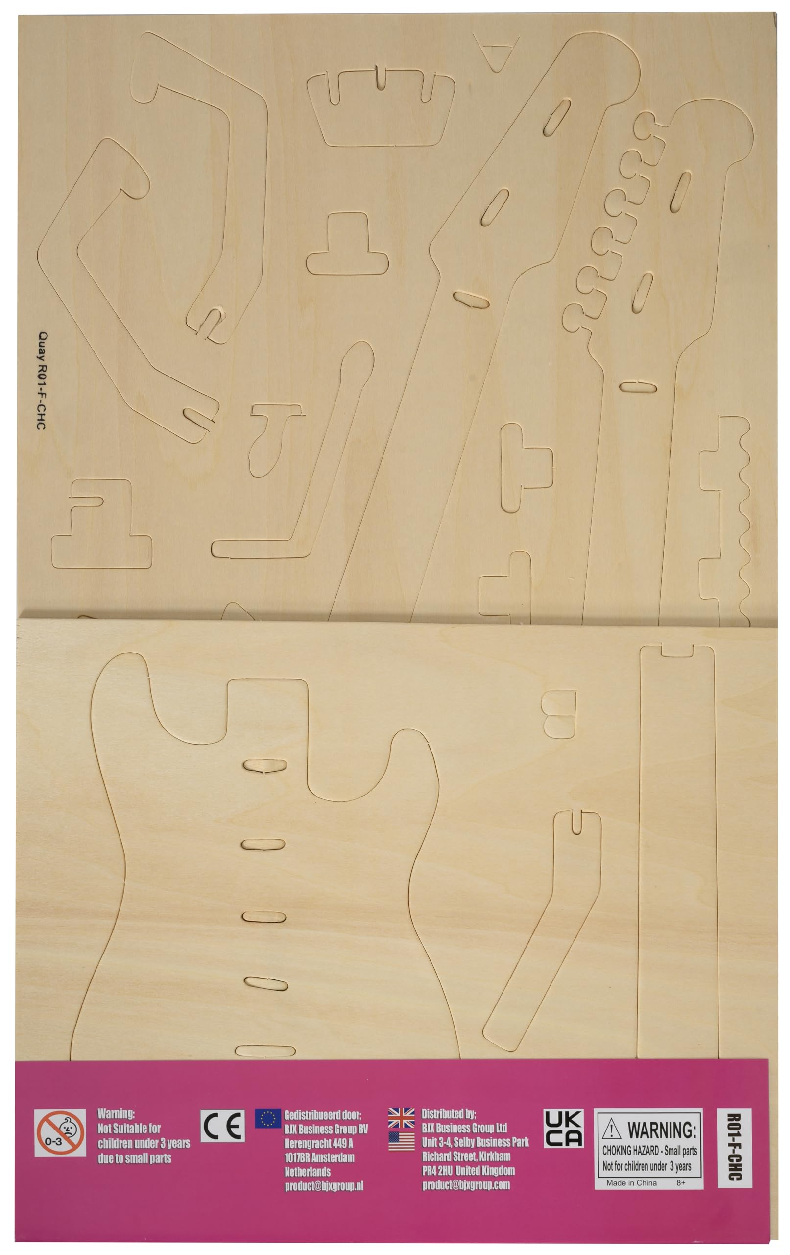 Kit Guitare En Bois à Construire – Maquette 38 Cm – Pièces Prédécoupées – Peinture Possible