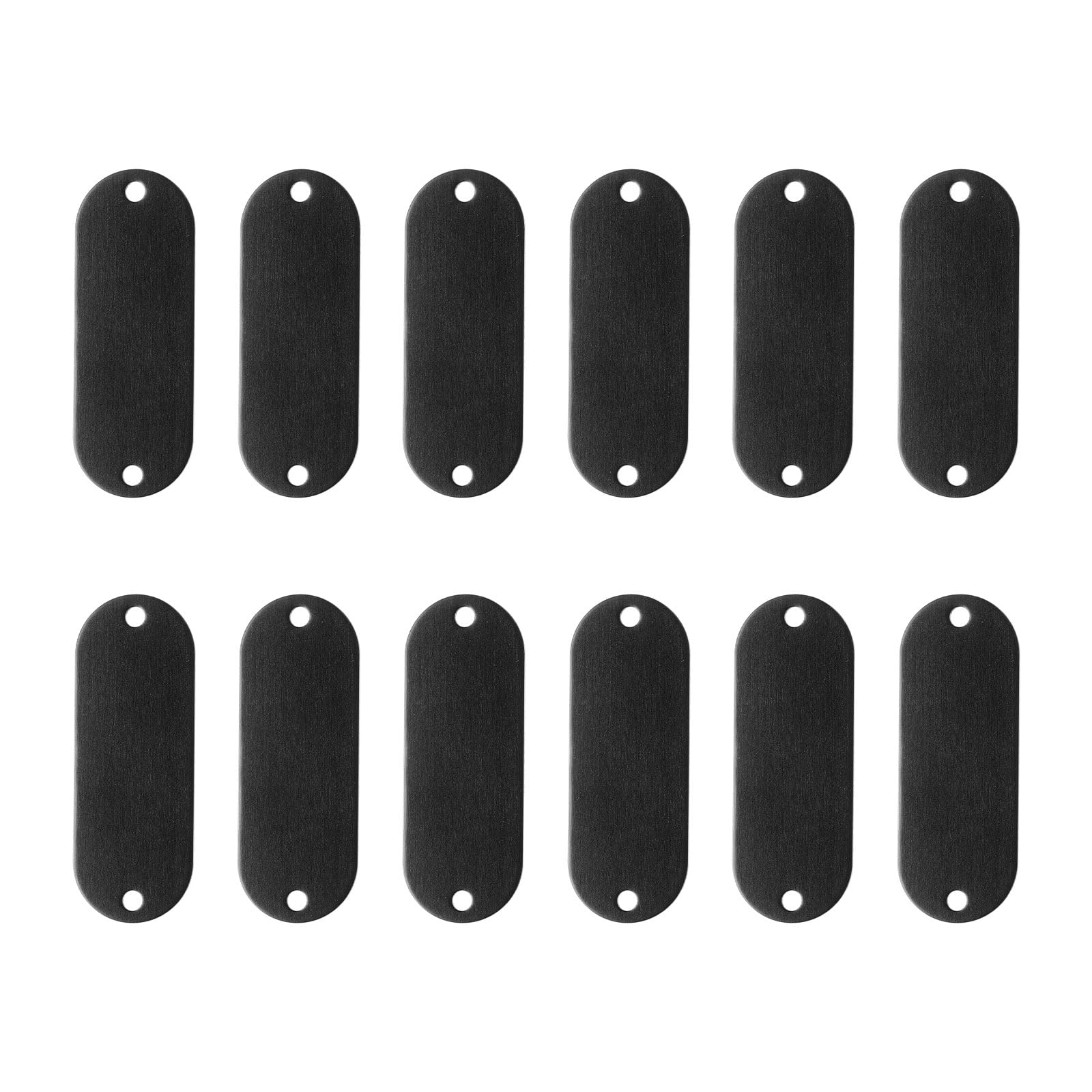 Muiltvoe 12Pcs Aluminum Engraving Blanks Tags, Metal Blank Tags Stamping Oval with 2 Holes Blank Bulk Dog Tag for DIY Personalized Pet Tag Number Tag, Blue