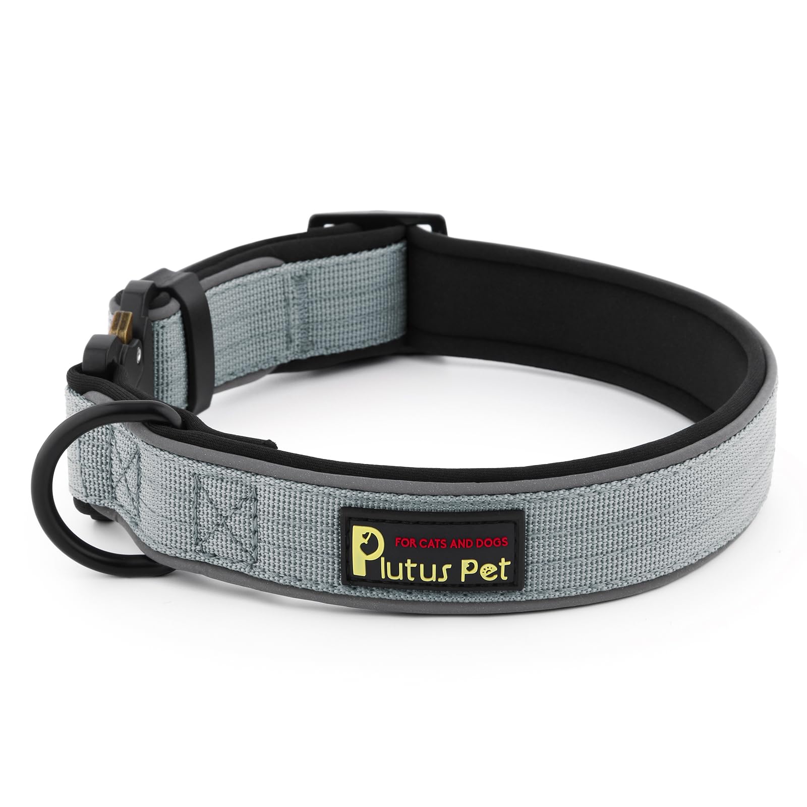 Plutus Pet Tactical Dog Collar, Reflective, Adjustable Heavy Duty Dog Collar, Soft Padded and Comfortable