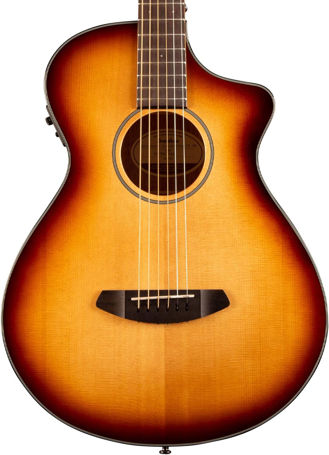 Breedlove 6 String Discovery Concertina Sunburst CE Sitka-Mahogany Acoustic-Electric Cutaway Guitar, Right (DSCA14SSMA)