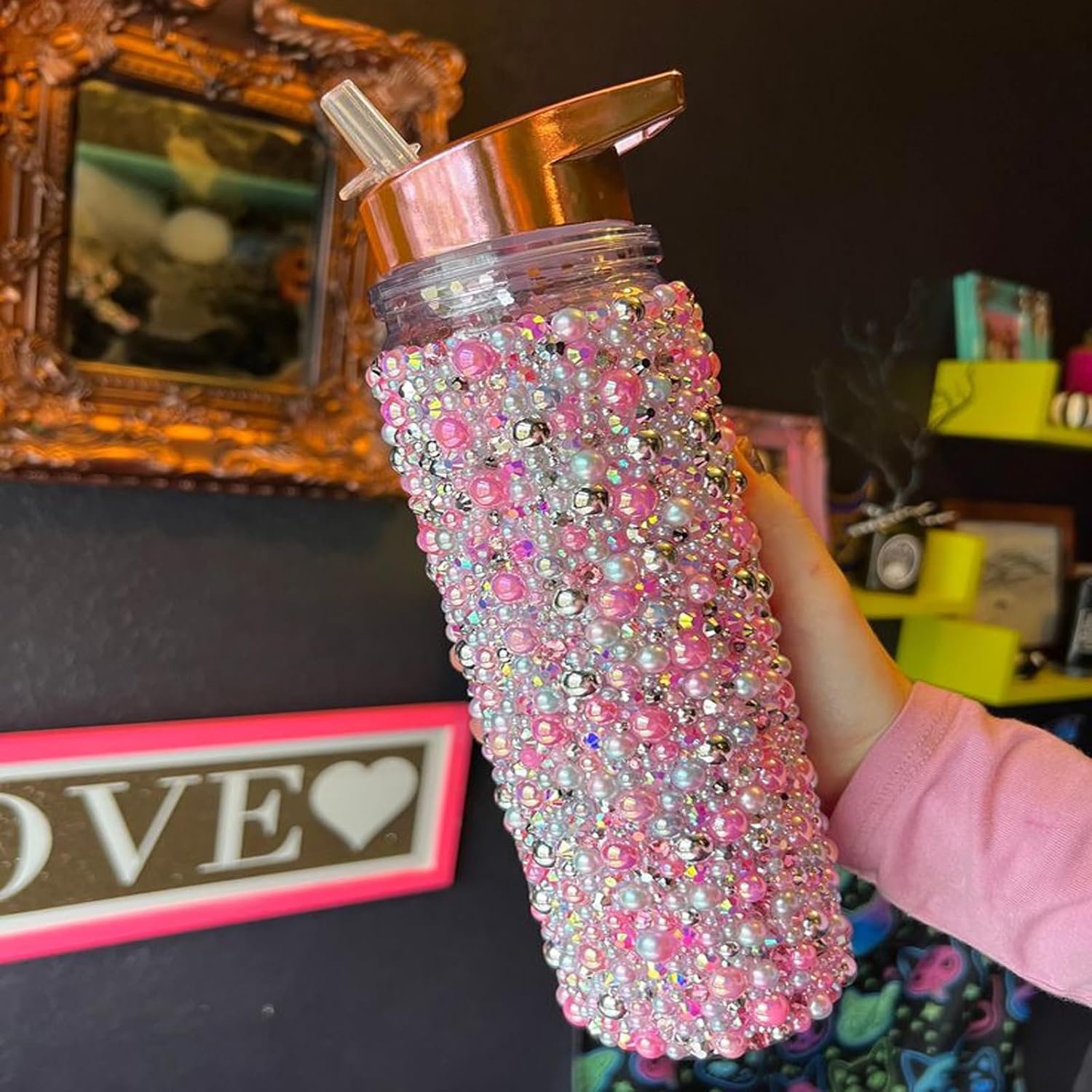 1000PCS 8mm Flatback Pearls for Crafting Gold, Imitation Half Round Pearl Beads Bulk for Crafts Project, Half Flat Back Pearls for DIY Making Crocs Tumblers Shoes Cups Wedding - Image 5