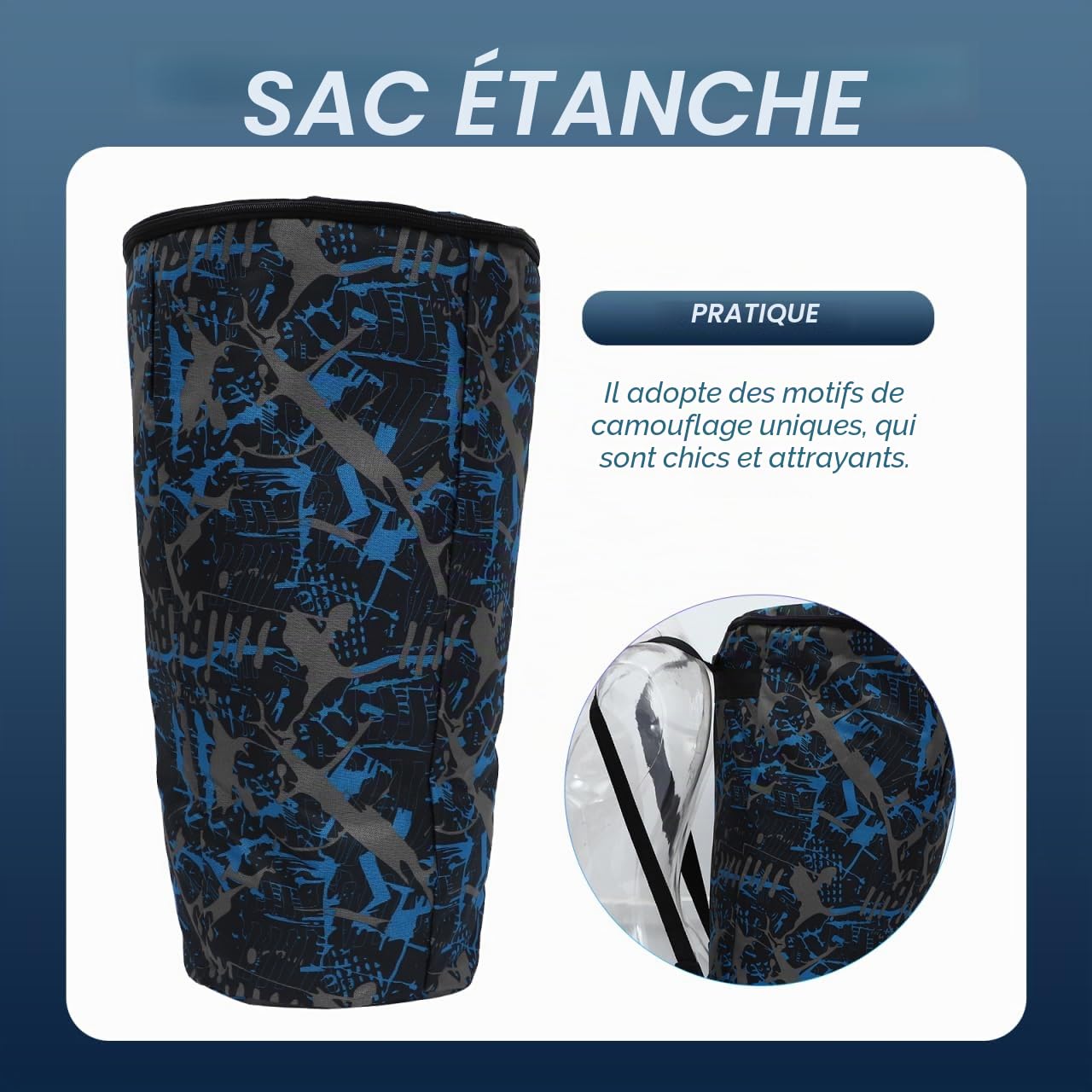 FOMIYES Sac De Rangement Pour Djembé Étanche 24.02X14.57X9.84In Camouflage Oxford Résistant Avec Fermeture Éclair Lisse Protection Douce Pour Instruments De Musique