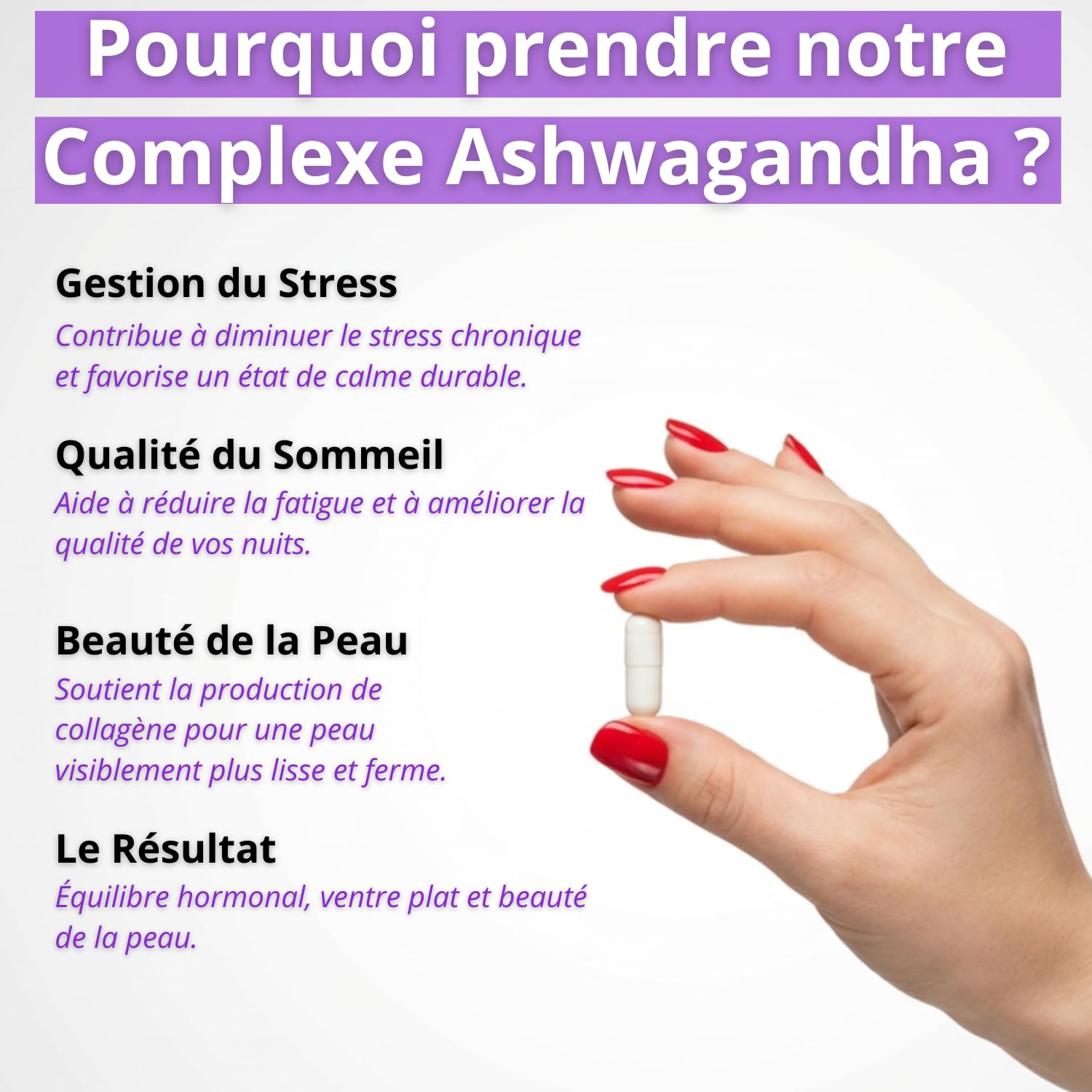 Cortisol Manager Ashwagandha COMPLEXE 1000mg gélules Cure detox balance Cortisole traitement 1 Mois Régulation Stress Test Anxiété Sommeil Plante Anti-Stress Perte de Poids 60 Gélules Sans Gluten