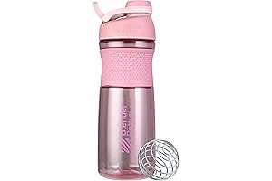 BlenderBottle SportMixer, 28-Ounce, Rose, Smoothie Bottle