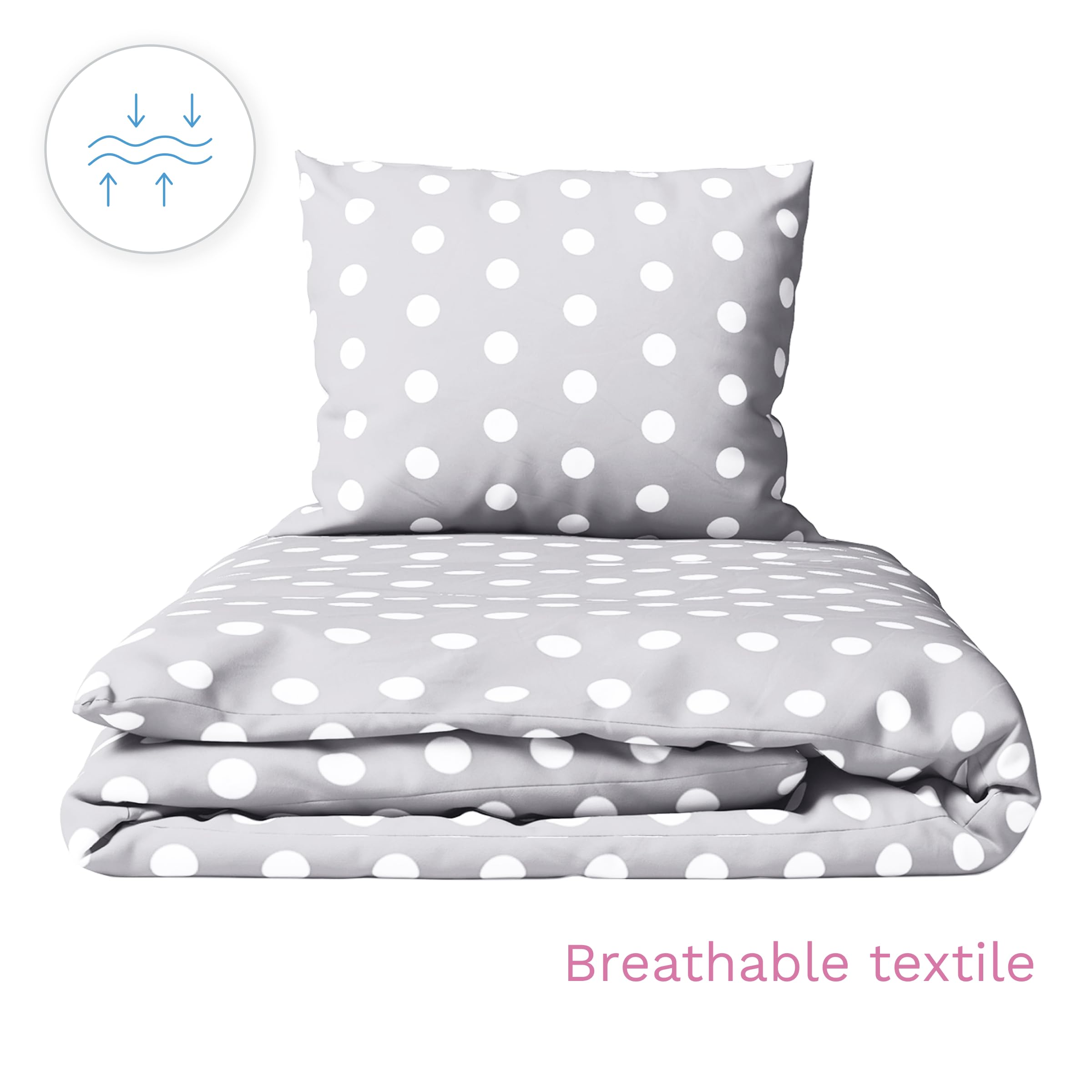 Baby Comfort Parure de Lit 2 Pièces Lit Bébé (Housse de Couette 135x100 cm et Taie d'oreiller 40x60 cm) - Motif 14