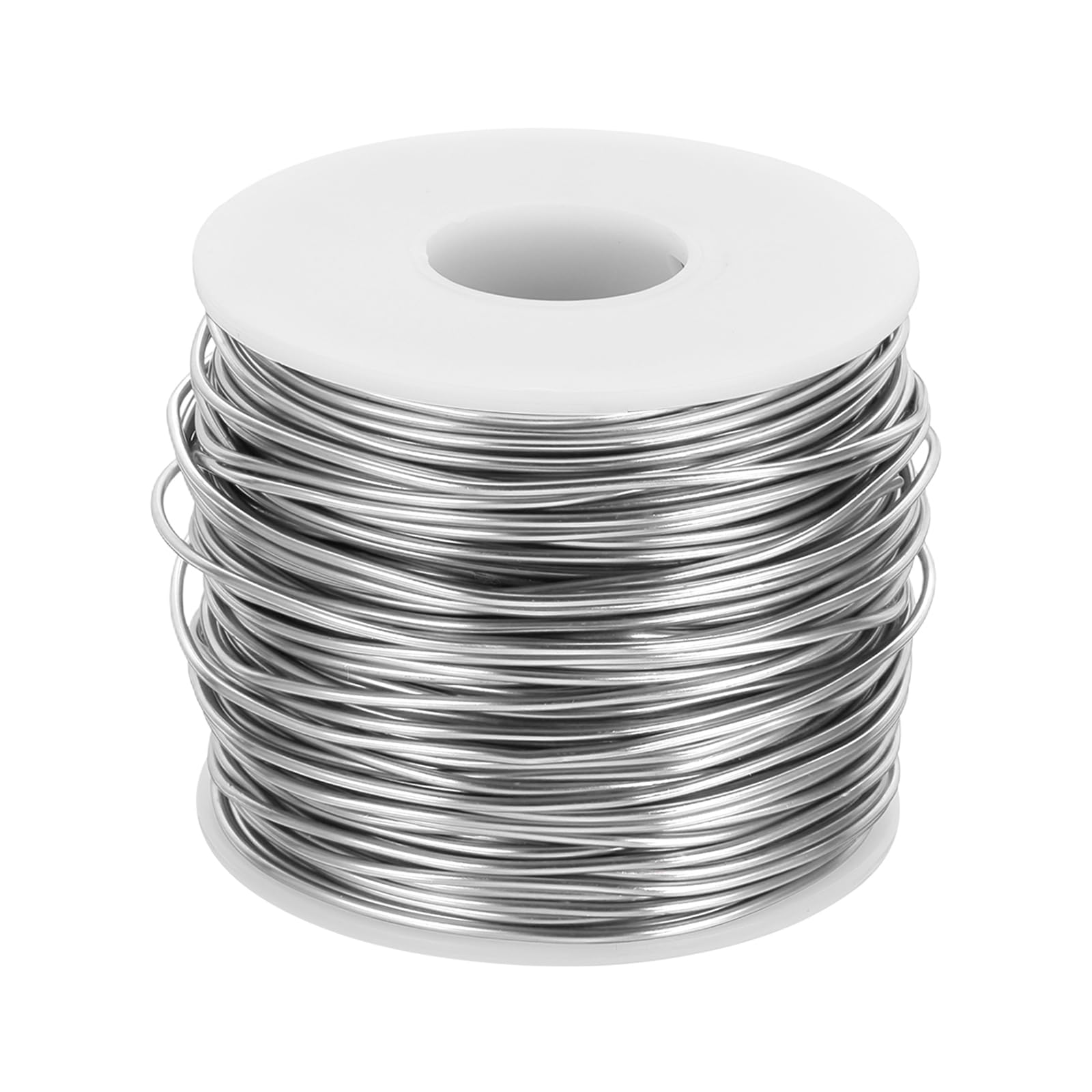 sourcing map 15 Gauge Anodized Aluminum Craft Wire Bendable Bonsai Training Wire 223 Feet 1.5mm for Sculpting Crafts Wreath Floral Beading Jewelry Making, Silver Tone