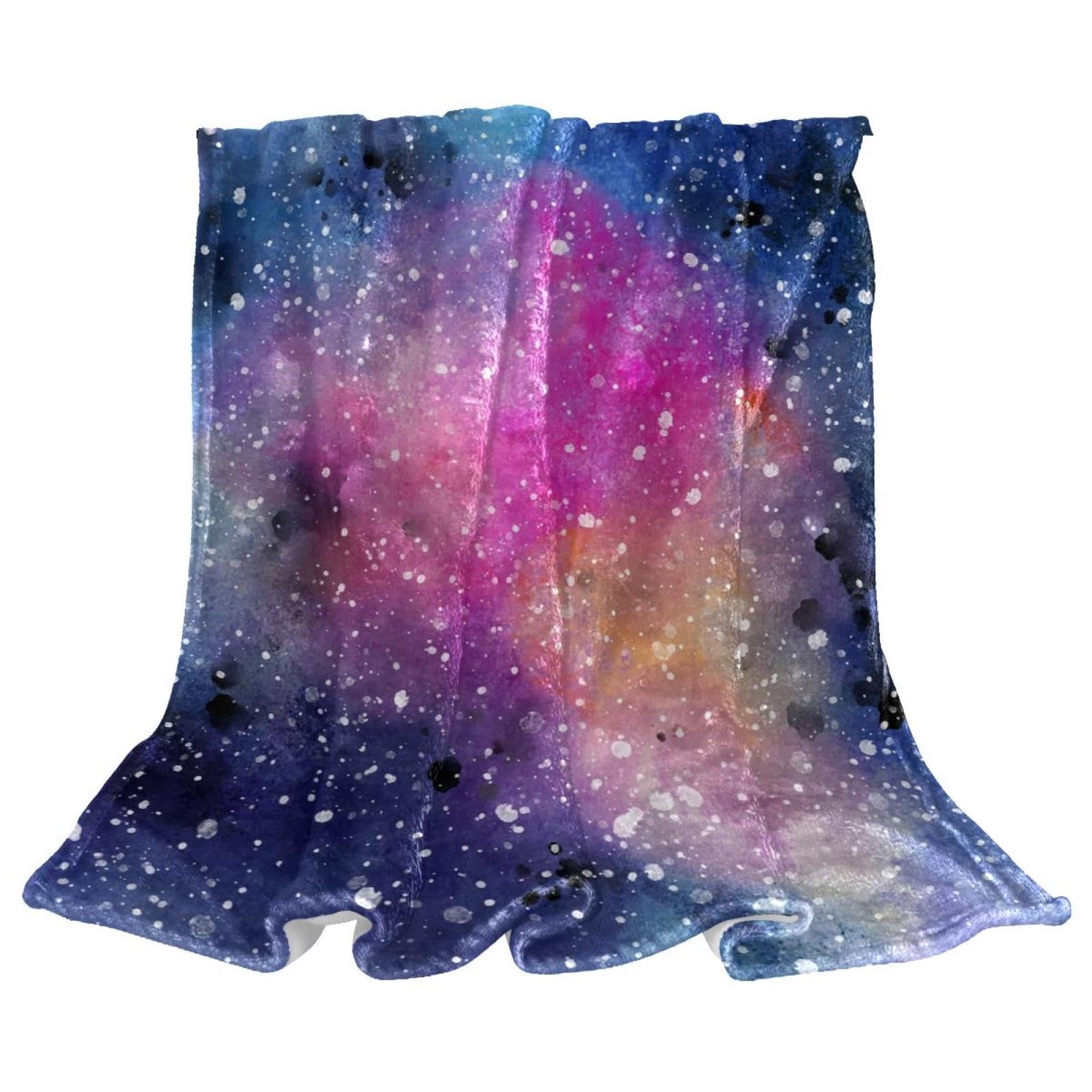 Couverture Polaire Ciel Étoilé de 150×130cm, plaid doux et chaud pour lit et canapé