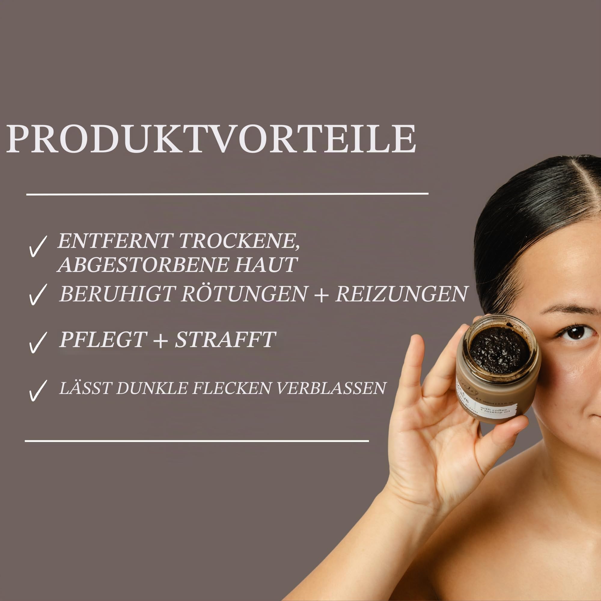 UpCircle Kaffee-Gesichtspeeling – Zitrusmischung für normale und trockene Haut 100 ml – Sheabutter, Kokosnuss + Hagebuttenöl – natürliches, veganes Gesichtspeeling für weiche, glatte Haut