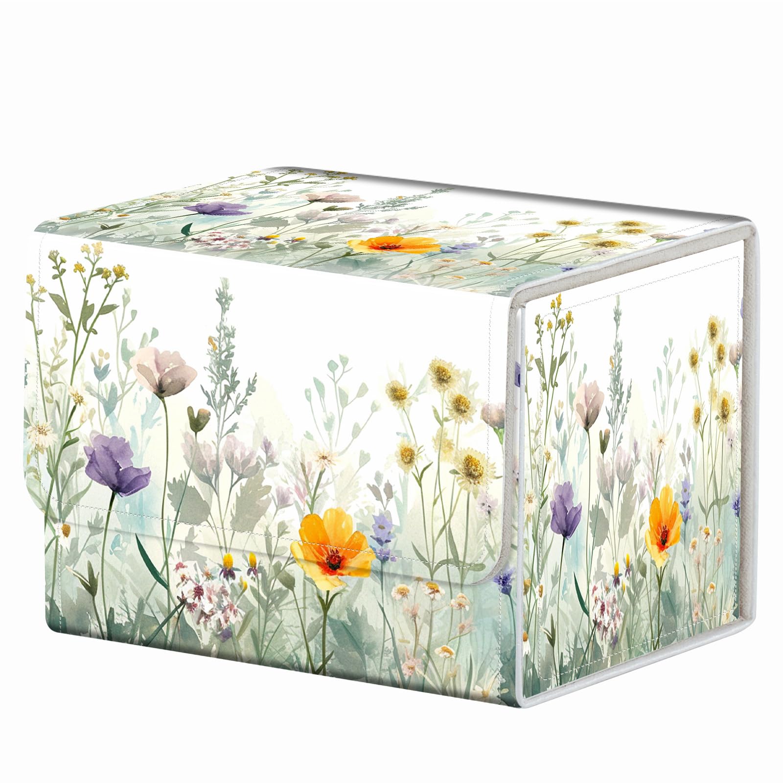 Strong Magnet Case Mtg Magic Deck Box Tcg Up to 200 Cards Creative Pattern Trading Card Storage Box for Collectible Card Games, A Watercolor