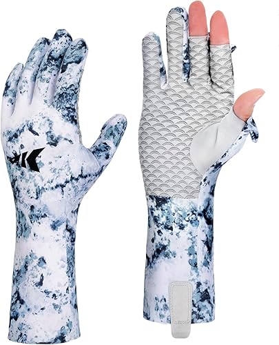 KastKing La Sal Pro - Guantes de pesca de dedo completo, protección solar UPF 50+ con diseño convertible, microfibra ultraligera, comodidad ultra