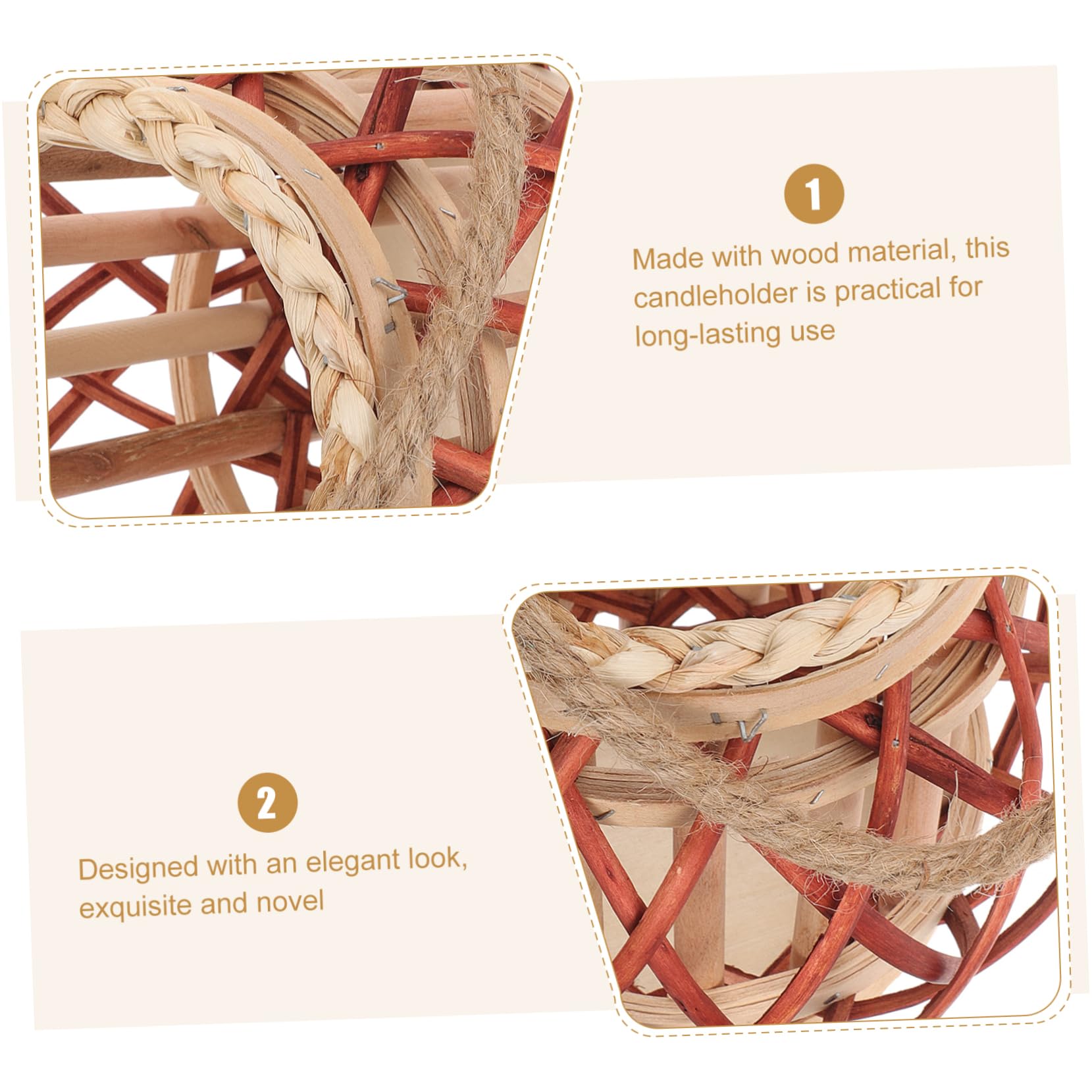 HANABASS Colgante de Artesanal Portavelas Natural Colgante Decoración Rústica para Soporte para Pequeño Cálido y Romántico