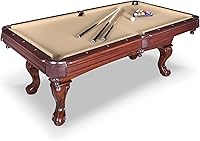 Hathaway Augusta 8ft Pool Table - Classic Walnut Furniture Billiards with Cues, Balls for Home Game Room