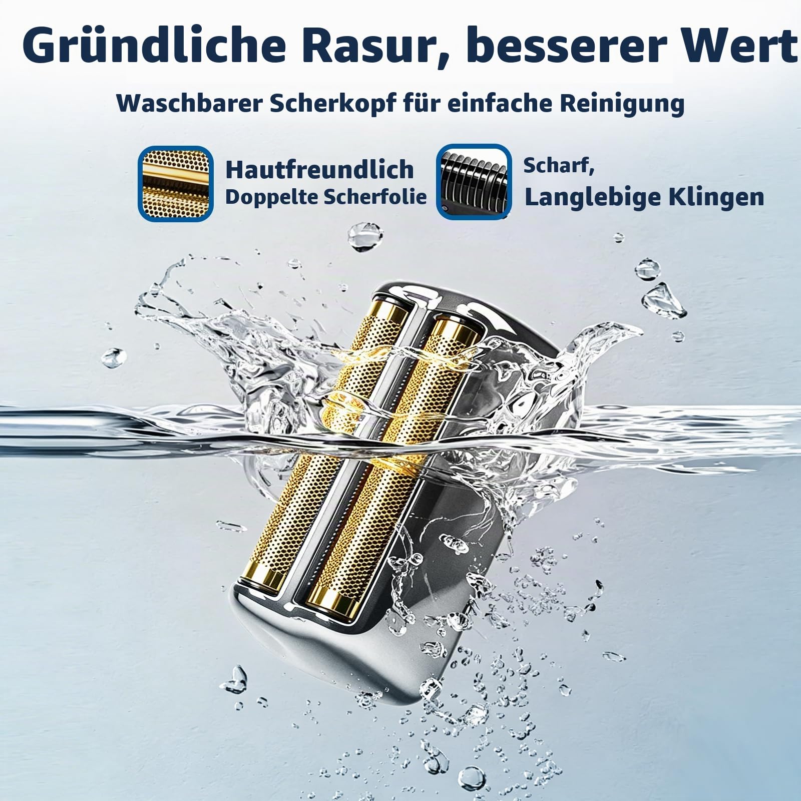 Ersatz-Rasierklinge kompatibel mit BaByl**sPRO Double FXFS2 - Metallfolie (Silber, 3er Pack)