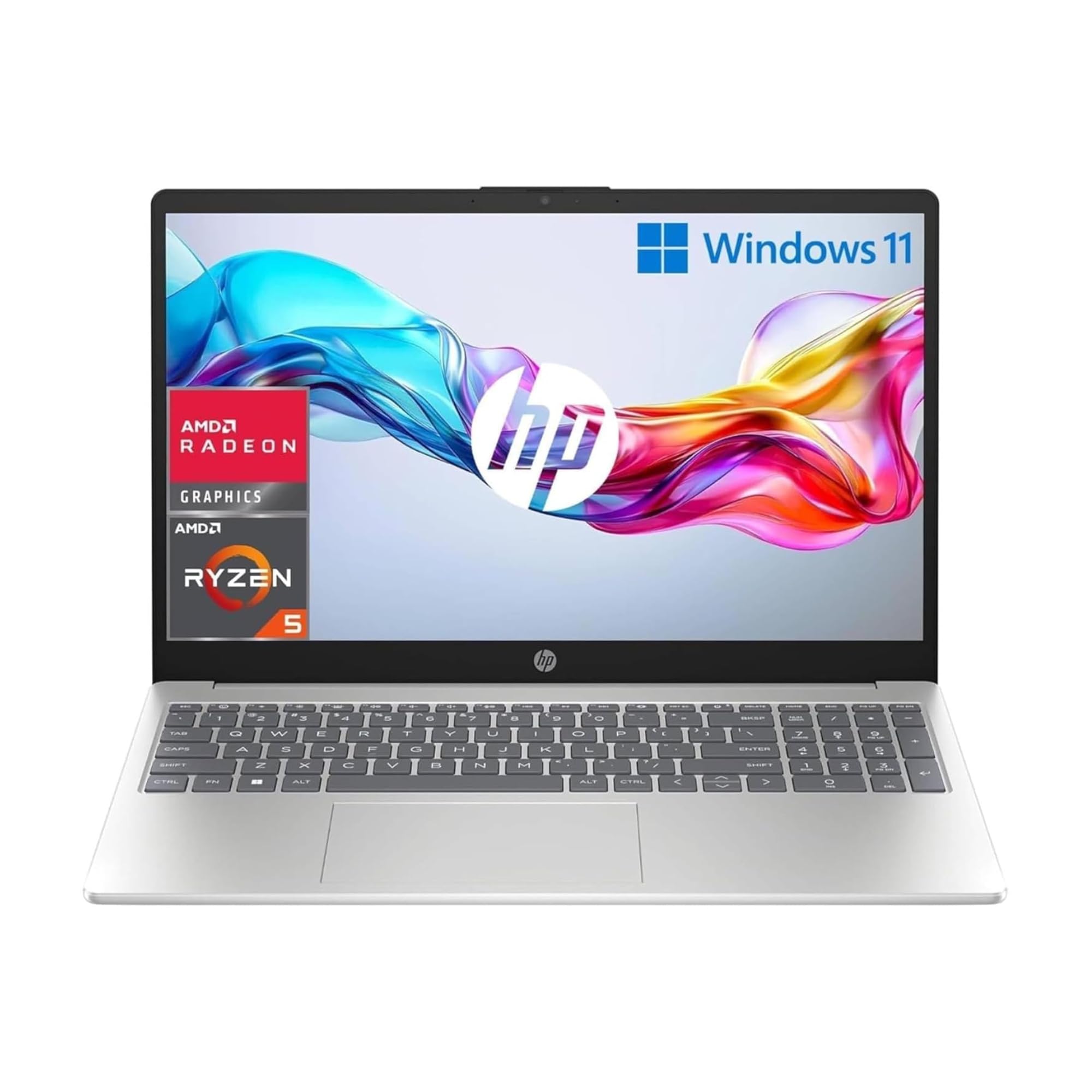 HP Laptop 15-fc0014sl, AMD Ryzen 5 7520U, 16GB RAM, 512GB, AMD Radeon Integrata, Display 15.6” FHD 250 Nits, Antiriflesso, Wi-Fi, 720p TNR Privacy Cam, Windows 11, Argento