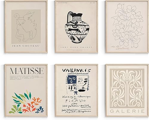 Habseligkeit Pósteres de arte de pared de Matisse beige para decoración estética, decoración minimalista retro de habitación, bonitas impresiones