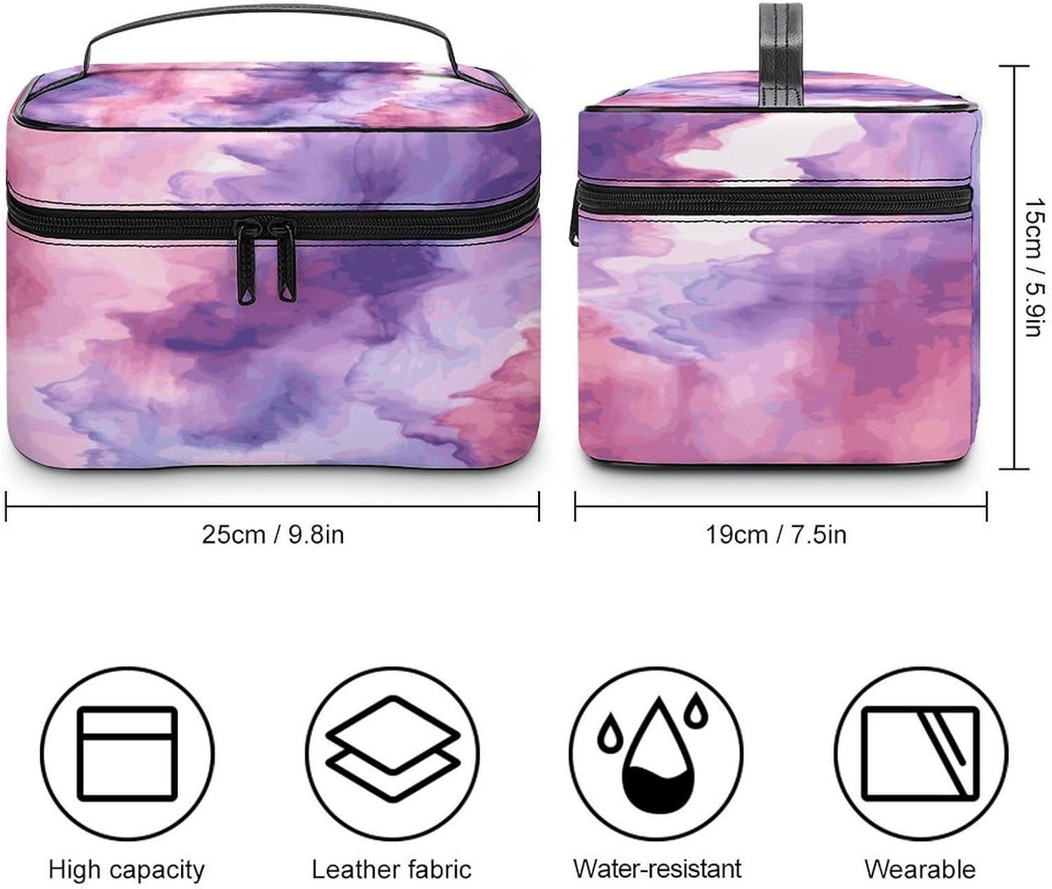 Abstract Watercolor Purple Travel Makeup Bag Cosmetic Bag Toiletry Bags image 2