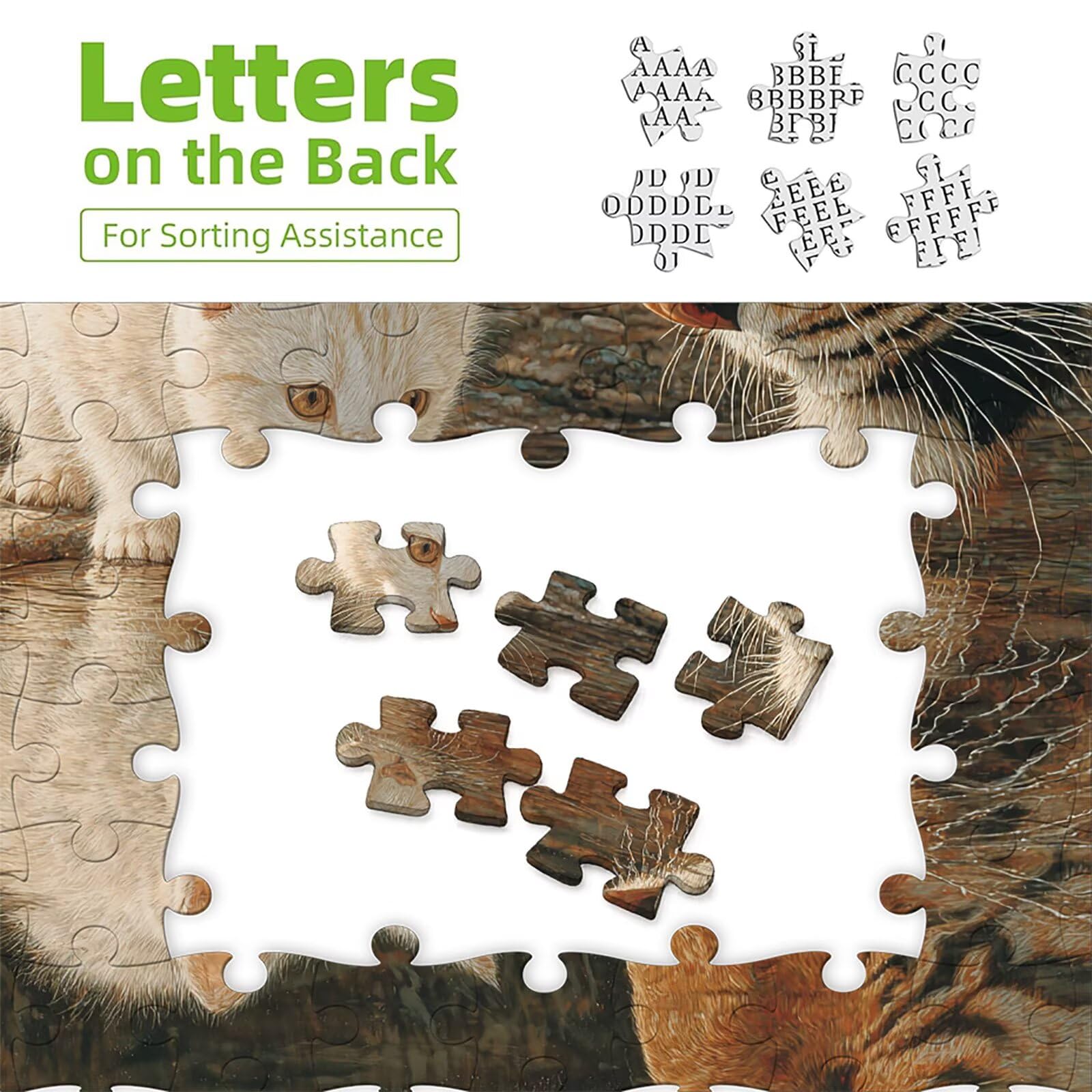 Gatto Puzzle 4000 Pezzi Adulti, Tigre Puzzle Legno con Scatola 141x87cm, Idea Regalo Uomo e Donna, Divertimento Per Adulti, per Gioco Familiar, Giochi di Sfida, Squisita confezione Regalo, Z-6337