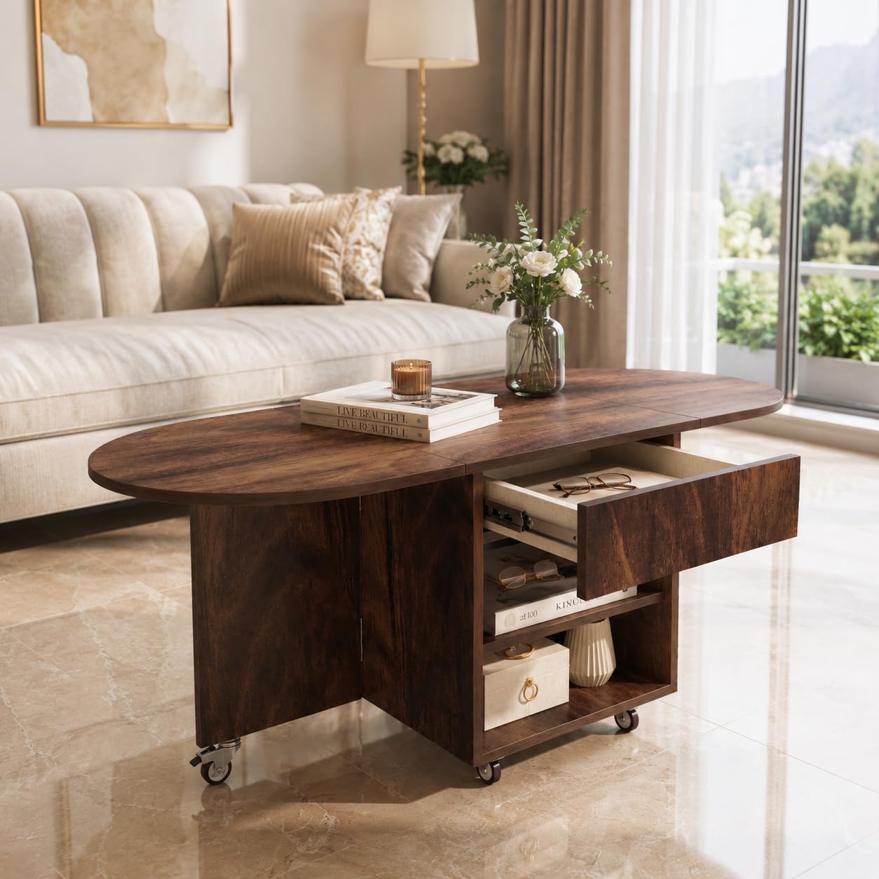 studio kook tango folding coffee table (new junglewood)