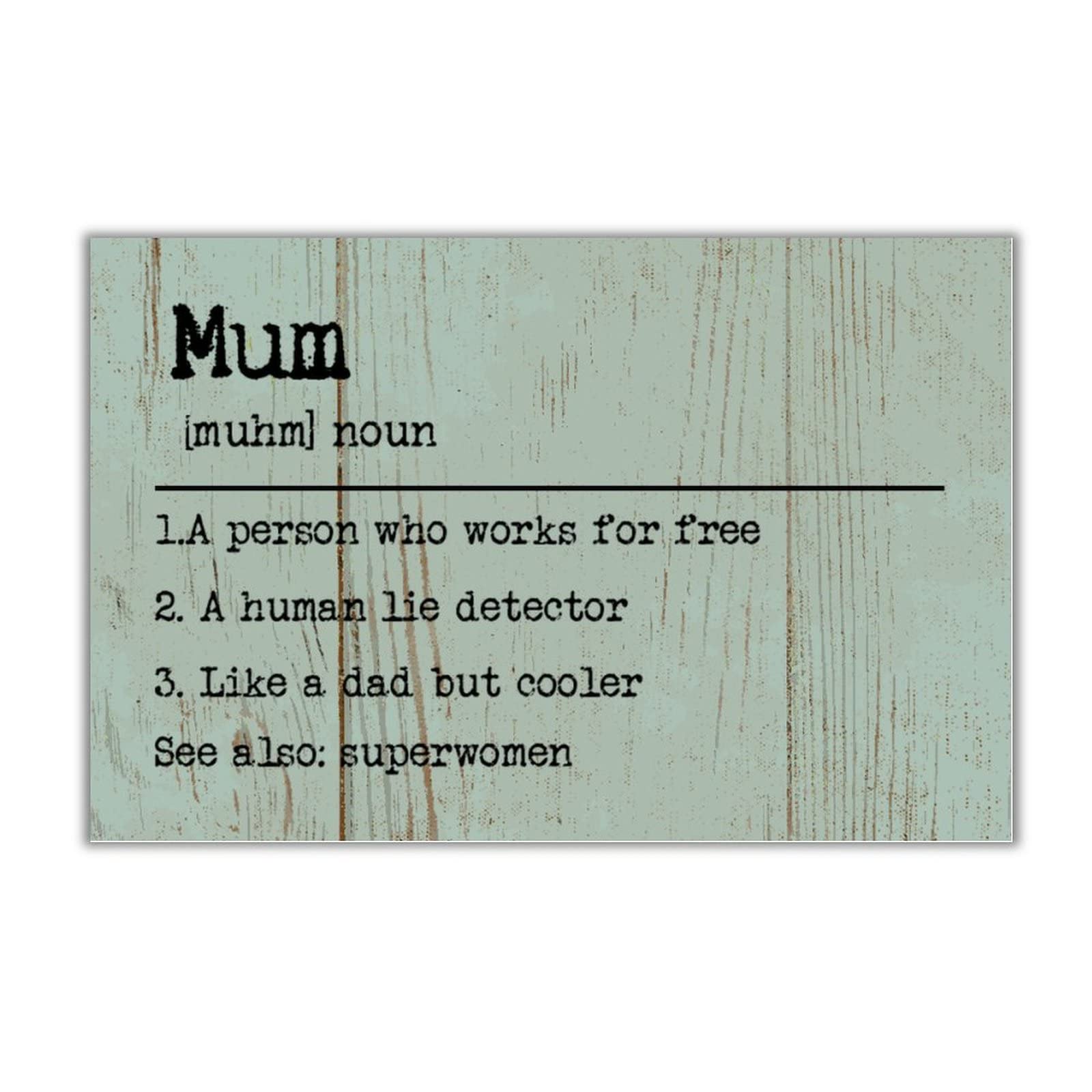 Plaque en bois « Mum » robuste de 30,5 x 45,7 cm pour une décoration murale durable