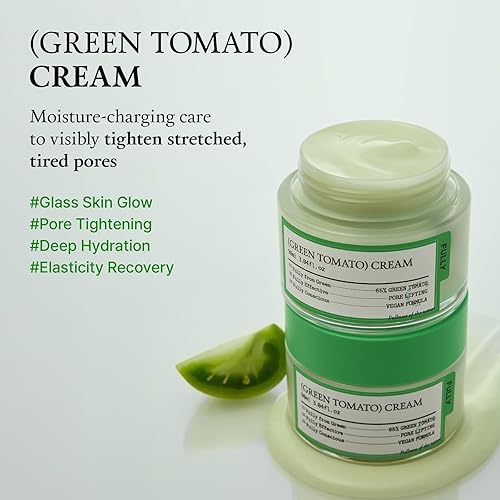 Miniatura 2 de Fully Crema facial de tomate verde, levantamiento de poros con 65% de extracto de tomate verde y vitamina C, hidratante facial para hidratación y