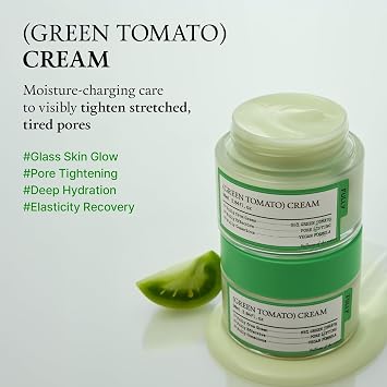 FULLY Green Tomato Facial Cream, Pore Lifting with 65% Green Tomato Extract and Vitamin C, Facial Moisturizer for Hydration and Elastcity, Fragrance Free, Vegan & Dermatologically Tested, 3.04 fl,oz