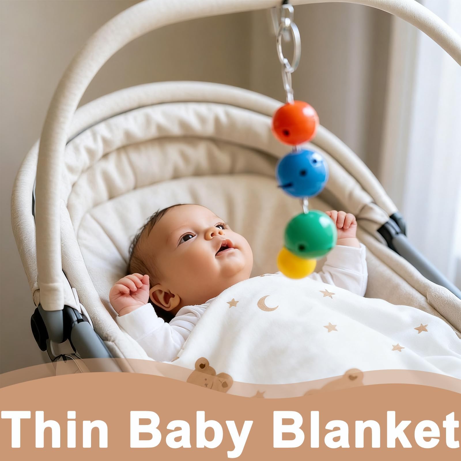 aieieii Thin Baby Blanket for Newborns Pram Blanket with a Small Drawstring Storage Bag Cute Bear Pattern Baby Blankets Newborn Soft - Image 4