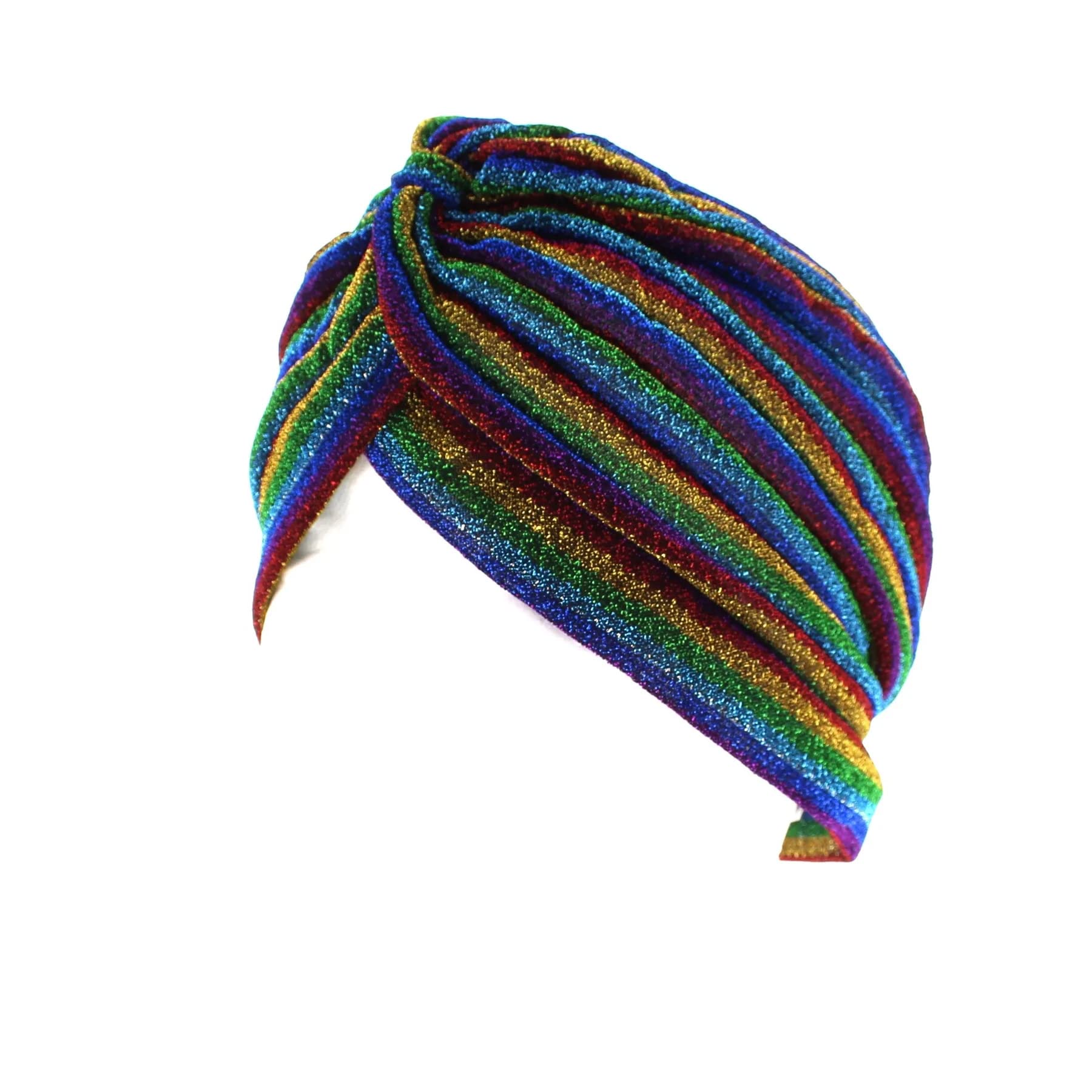 Topkids Accessories Hair Turban Head Wrap Sleep Cap Bonnet Hair Scarf Hairwrap Turbans Stretchy Elastic Hair Towel Chemo Hat Women's Fashion Turbans Women Ladies (Rainbow Glitter Design)