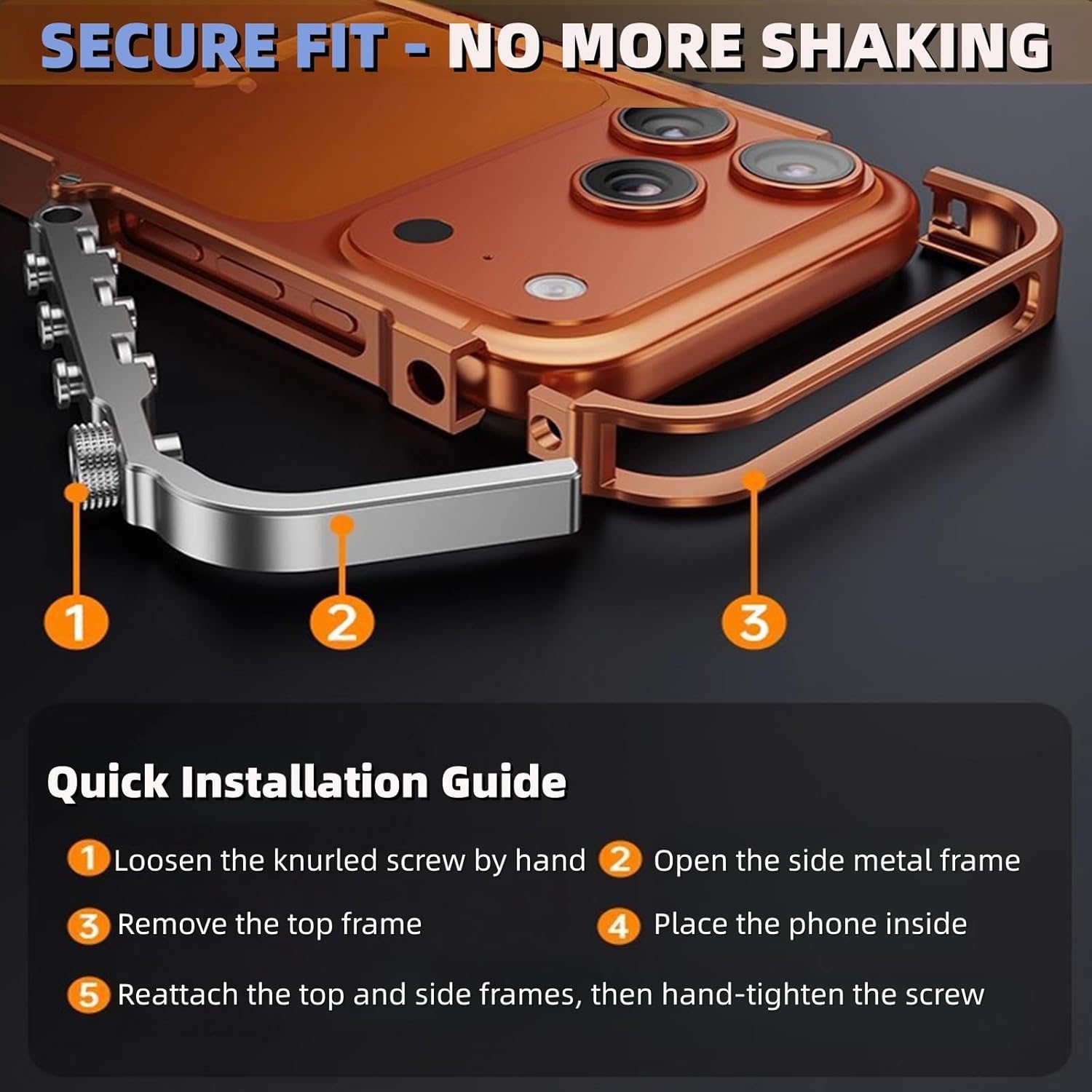 Metal Frame Case for iPhone 17 Pro / 17 Pro Max, Mechanical Arm Design Aluminum Alloy Bumper, Backless Heat-Dissipation Structure, Shockproof Slim Protective Cover(Blue,17 Pro Max)