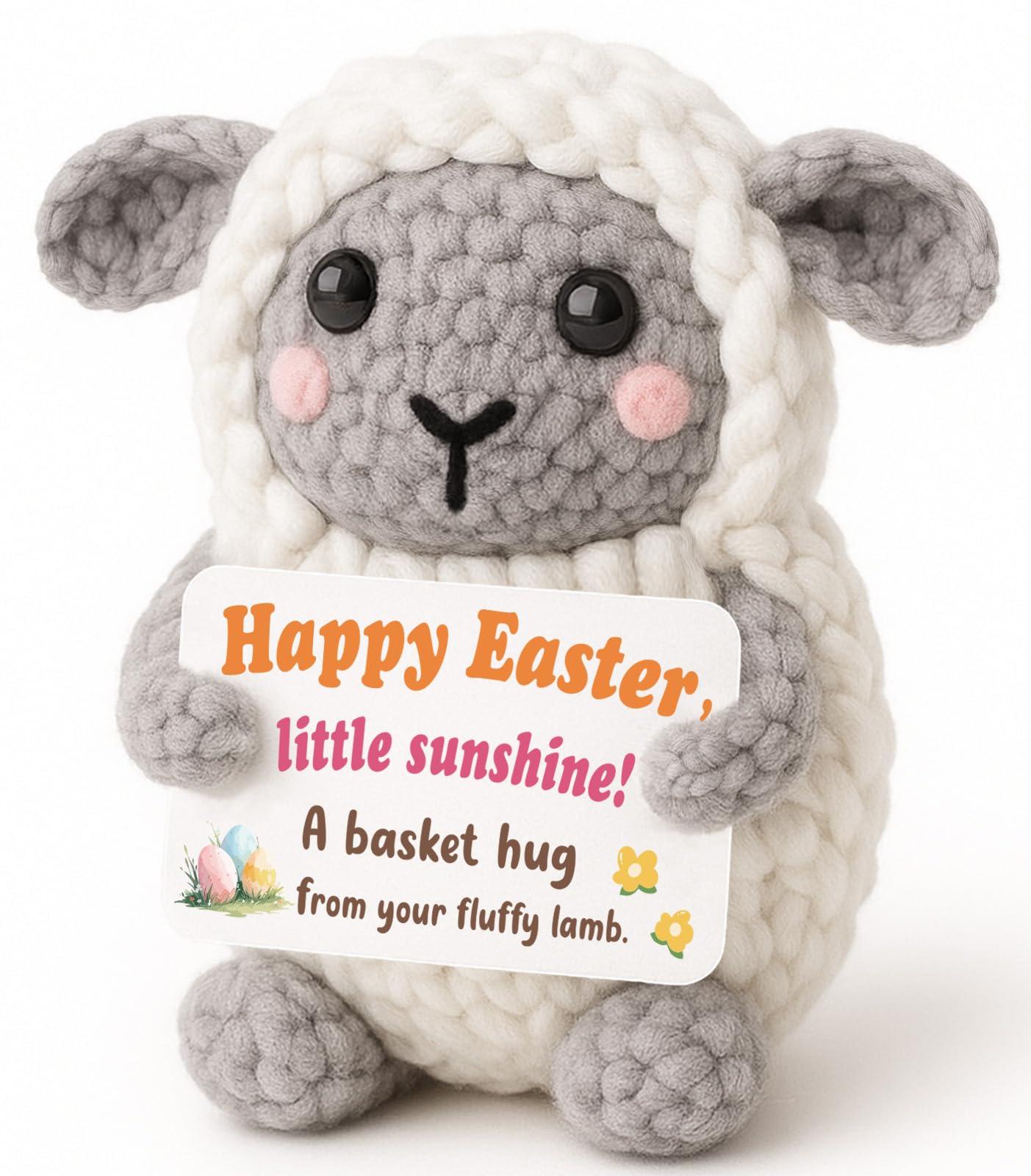 Easter Basket Stuffers for Teens Kids, Easter Gifts Crochet Lamb Stuffed Animal, Jesus Christian Non Candy Egg Filler Toy for Boys & Girls 8-12, 6-8, Tweens 10-12 Year Old