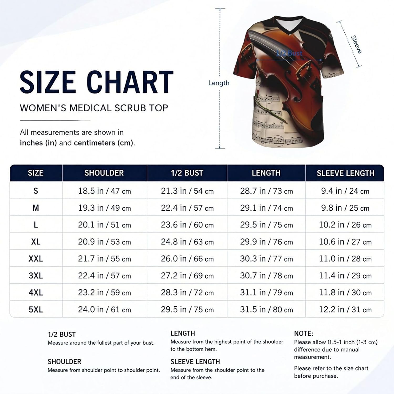 Professional Scrub Tops for Men, Classic V-Neck Workwear with 3 Pockets