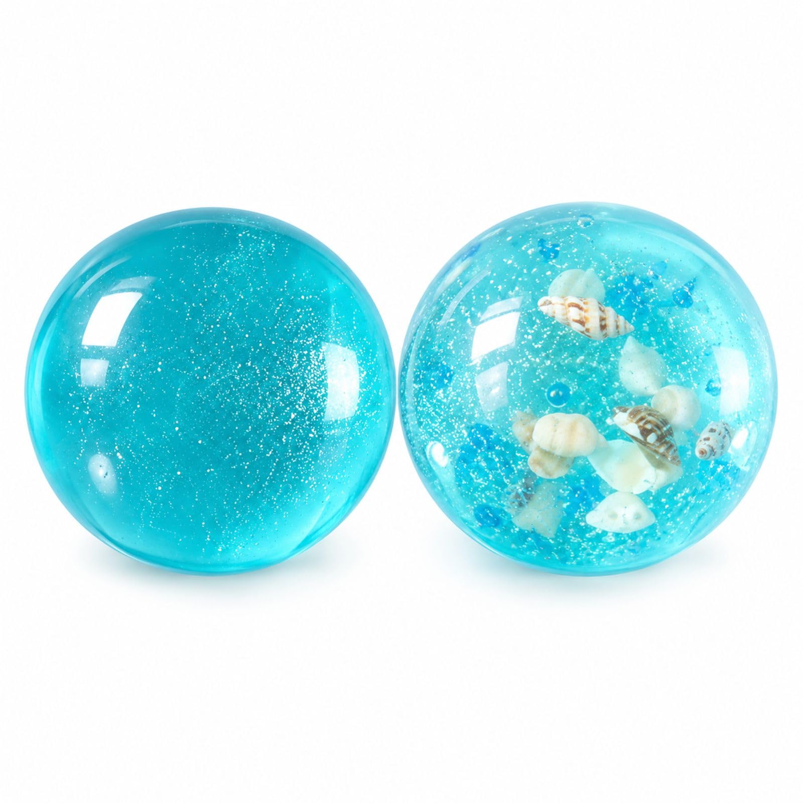 GETFACAI 2 PCS Coconut Oil Squishy Ball, Crunchy Squishy Balls for Focus Management, Desktop Manipulation for Work and Study, Two Piece Set with Marine Pearl and Shell Design