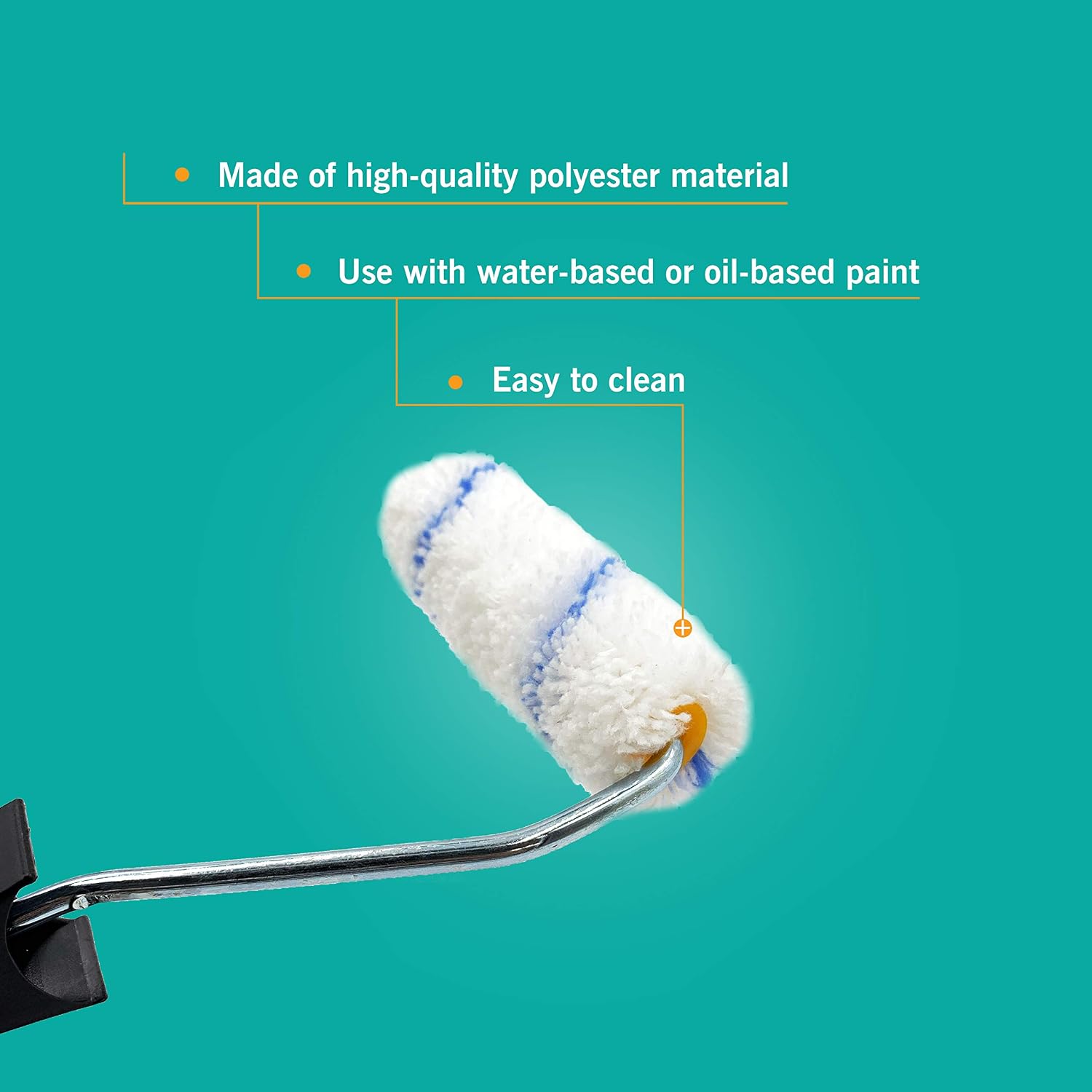 5 Piece Small Paint Roller Kit - 4 Inch Mini Microfiber Paint Roller Set, Includes One 4 inch Paint Rollers Frame, Three Small Microfiber Rollers Brush Covers & One Tray for Painting