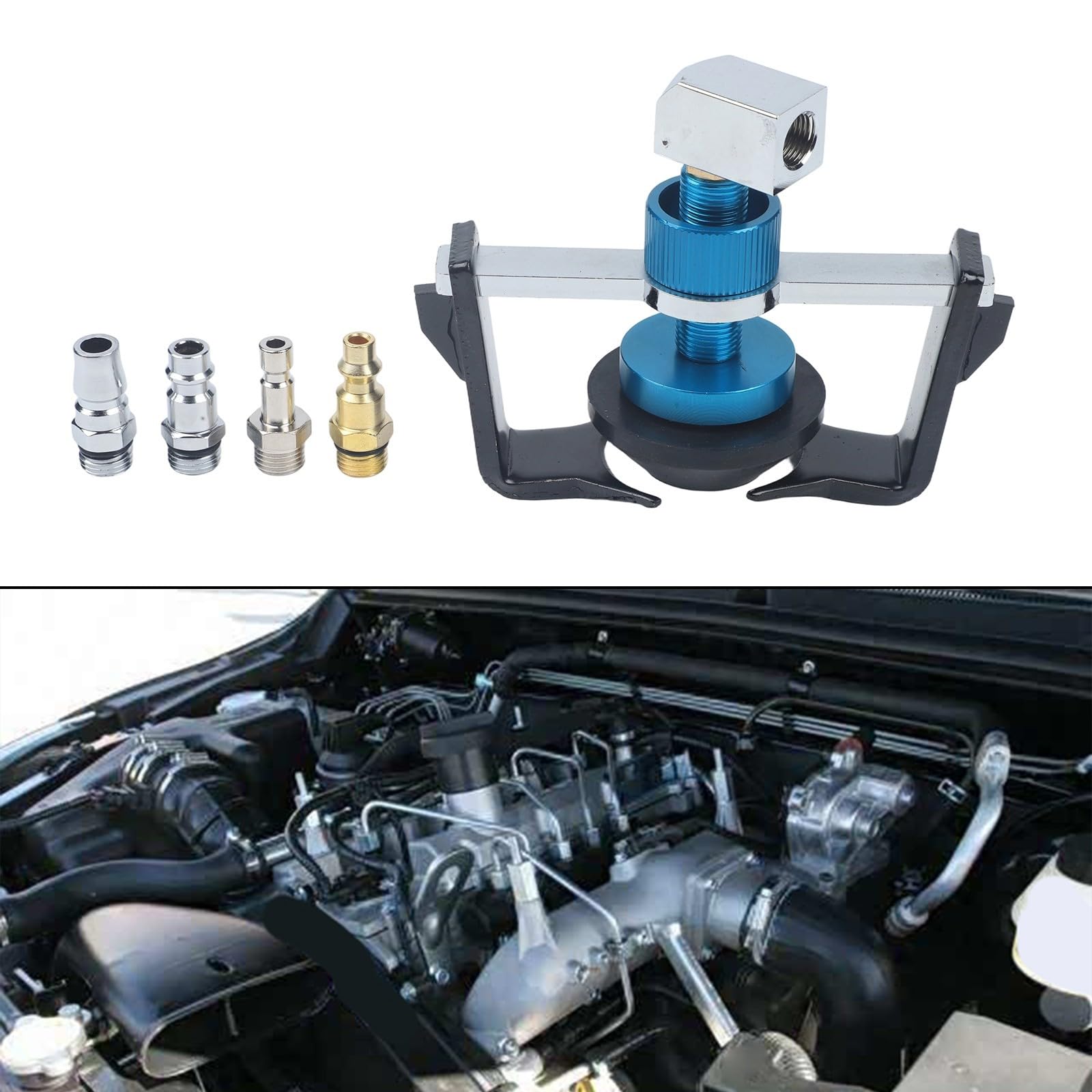 Adaptador de purga de freno de aleación de aluminio 22-58 mm con 4 acoplamientos rápidos para Honda para Toyota Buick y otras marcas compatibles