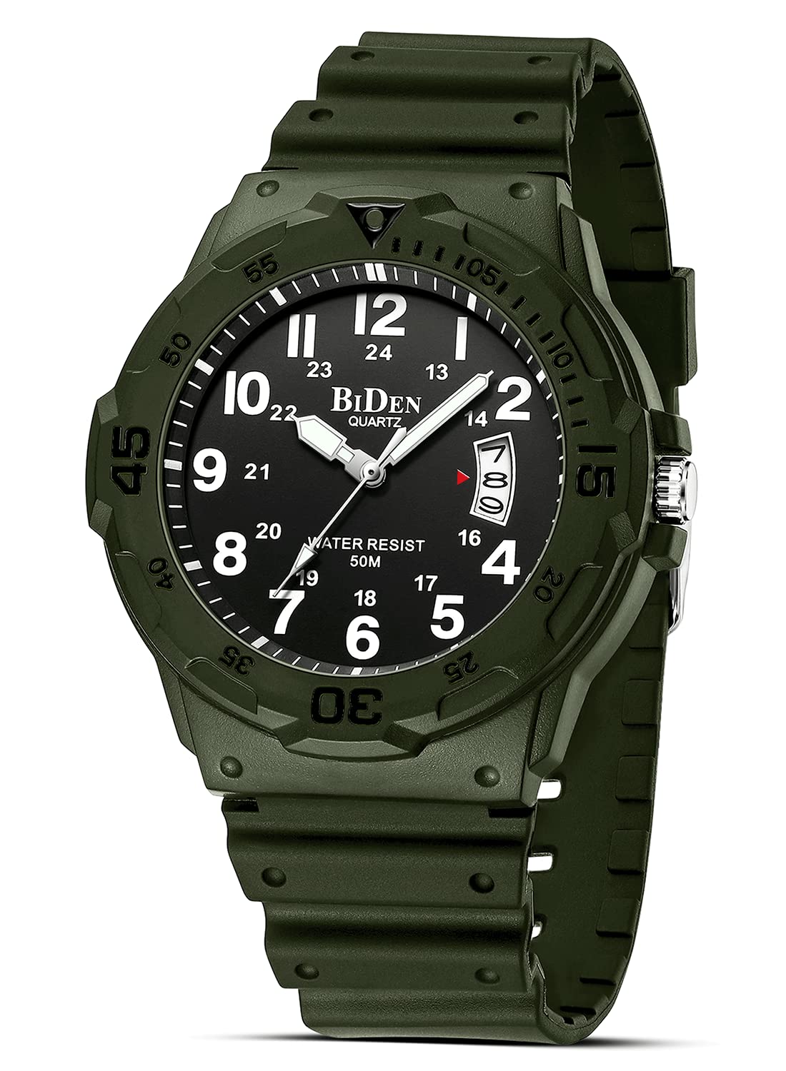 HANPOSH Herren Uhr Uhren Herren Männer Analog Quarz Uhr 50M wasserdichte Armbanduhren Herren mit Datum Casual Designer Uhr für Herren Silikon Armband