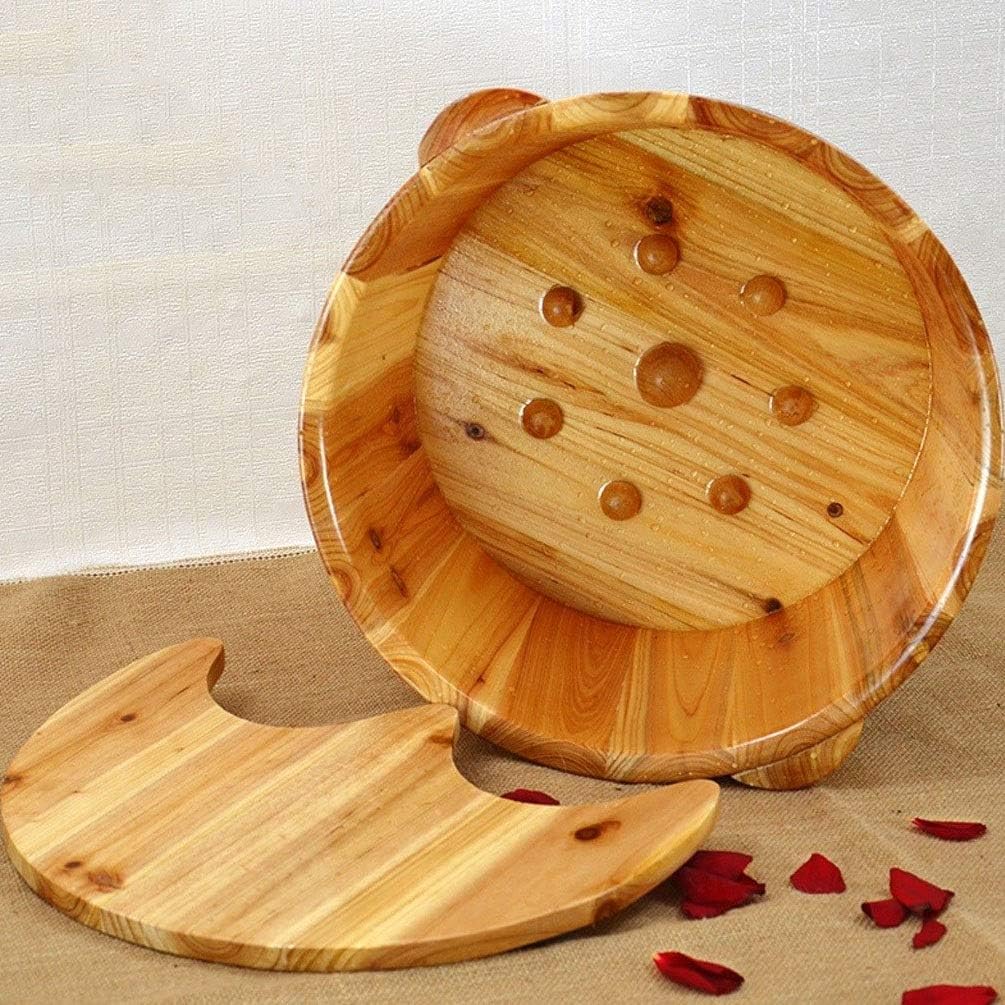 Wood Foot Bath Bucket Foot Massage Spa for Home, Relax Pedicure Foot Bath, Foot and Leg Spa for Adults, Large Foot Bath Spa Tub, Sauna Wooden Bucket Super Easy to use