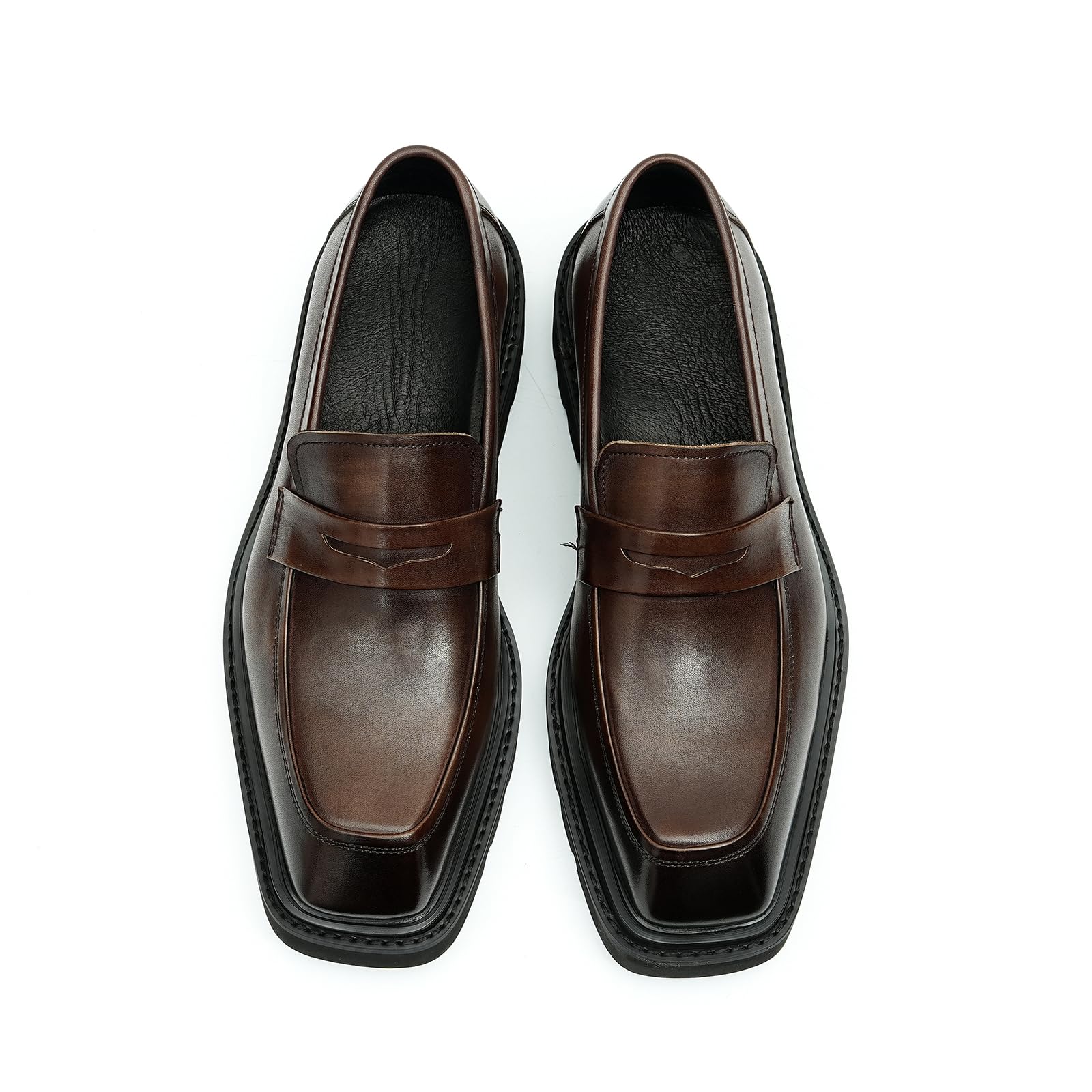 Mocassini Comodi con Suola Spessa da Uomo Scarpe Formali in Pelle Slip On Affari