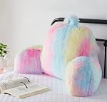 Oreiller pour enfants, Oreil de lecture d'adolescents avec armoiries, coussin de soutien arrière fluffy pour s'asseoir dans le lit/couch, Oron de lit pour filles, lecture & Oreillers de repos (Pink)